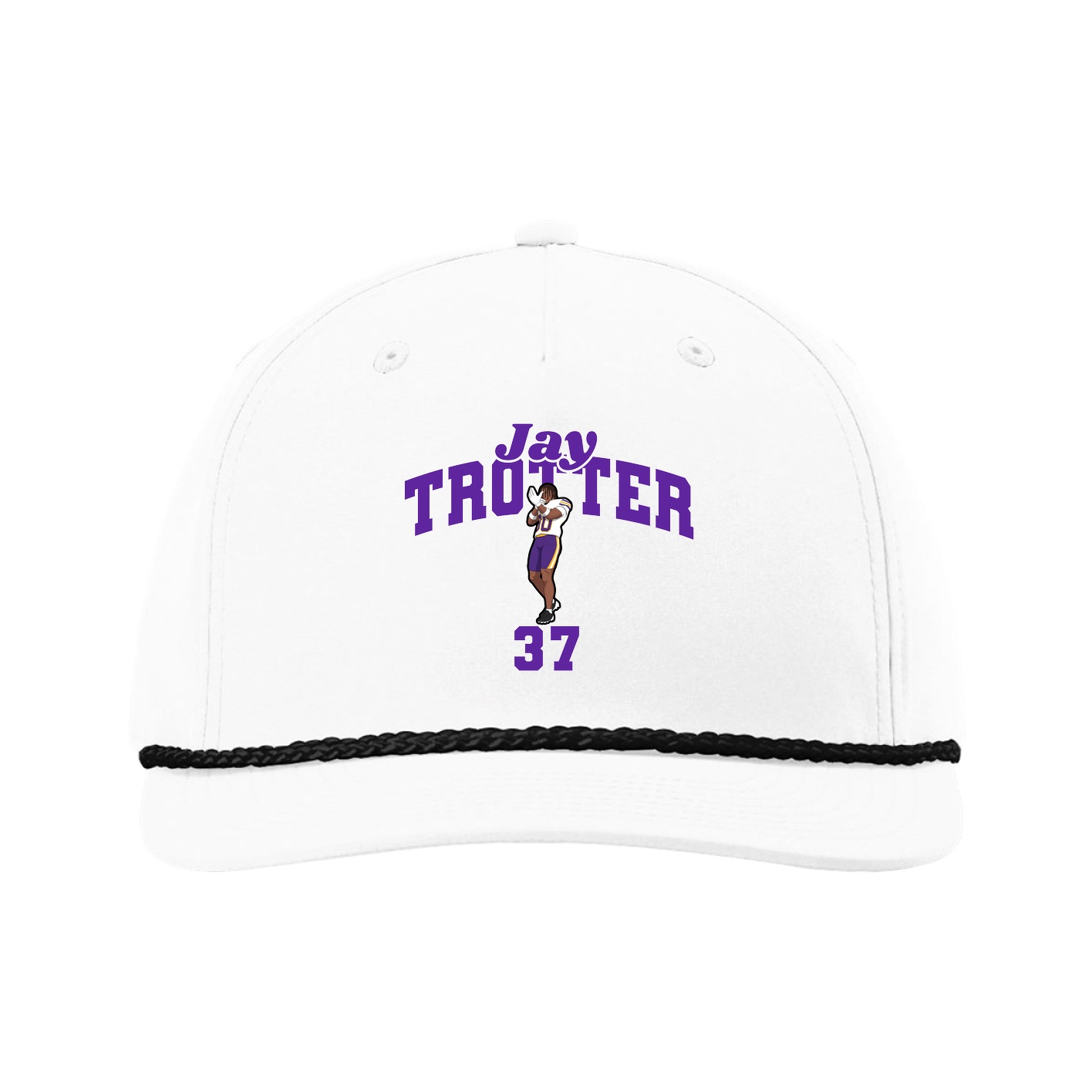 Five-Panel Classic Rope Cap — Signature Arch in White