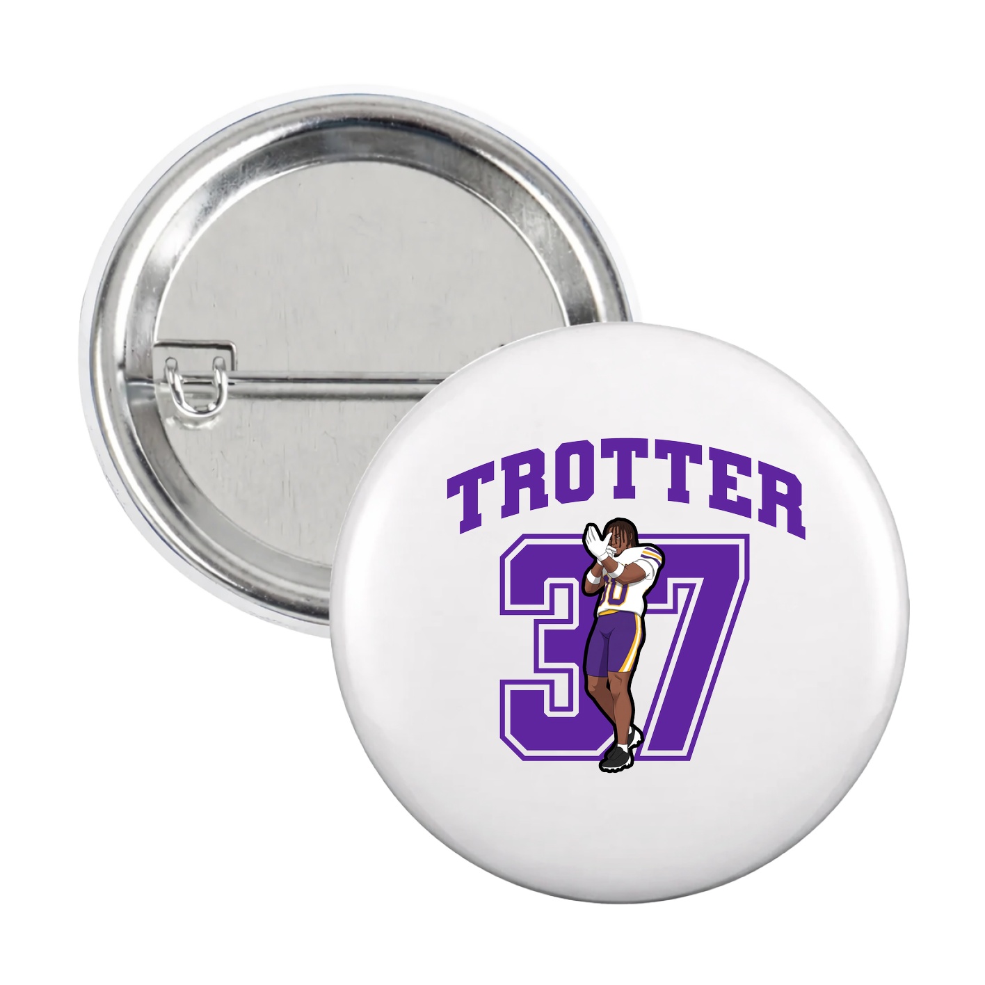 Game Day Button — Number in White