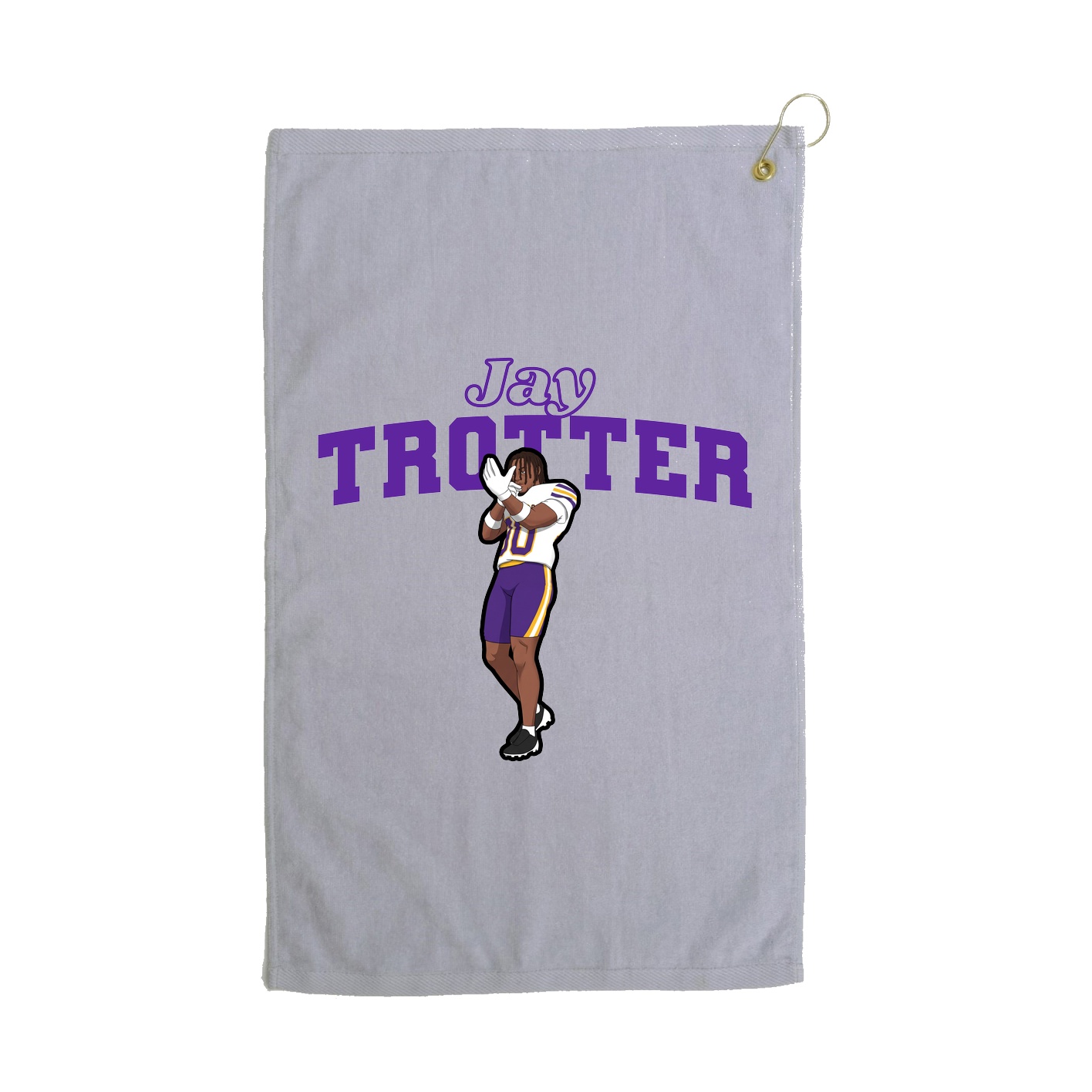 Golf Towel — Name Arch in Grey