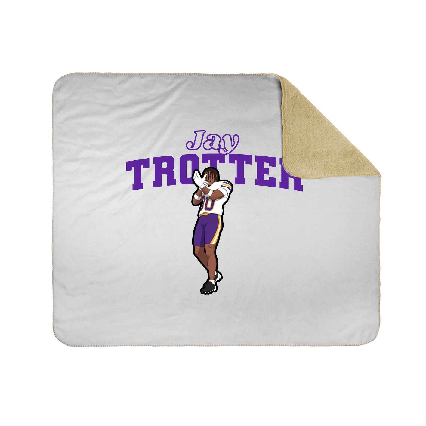 Throw Blanket — Name Arch in White