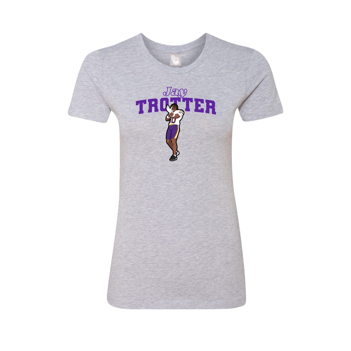 Womens Tee — Name Arch in Grey