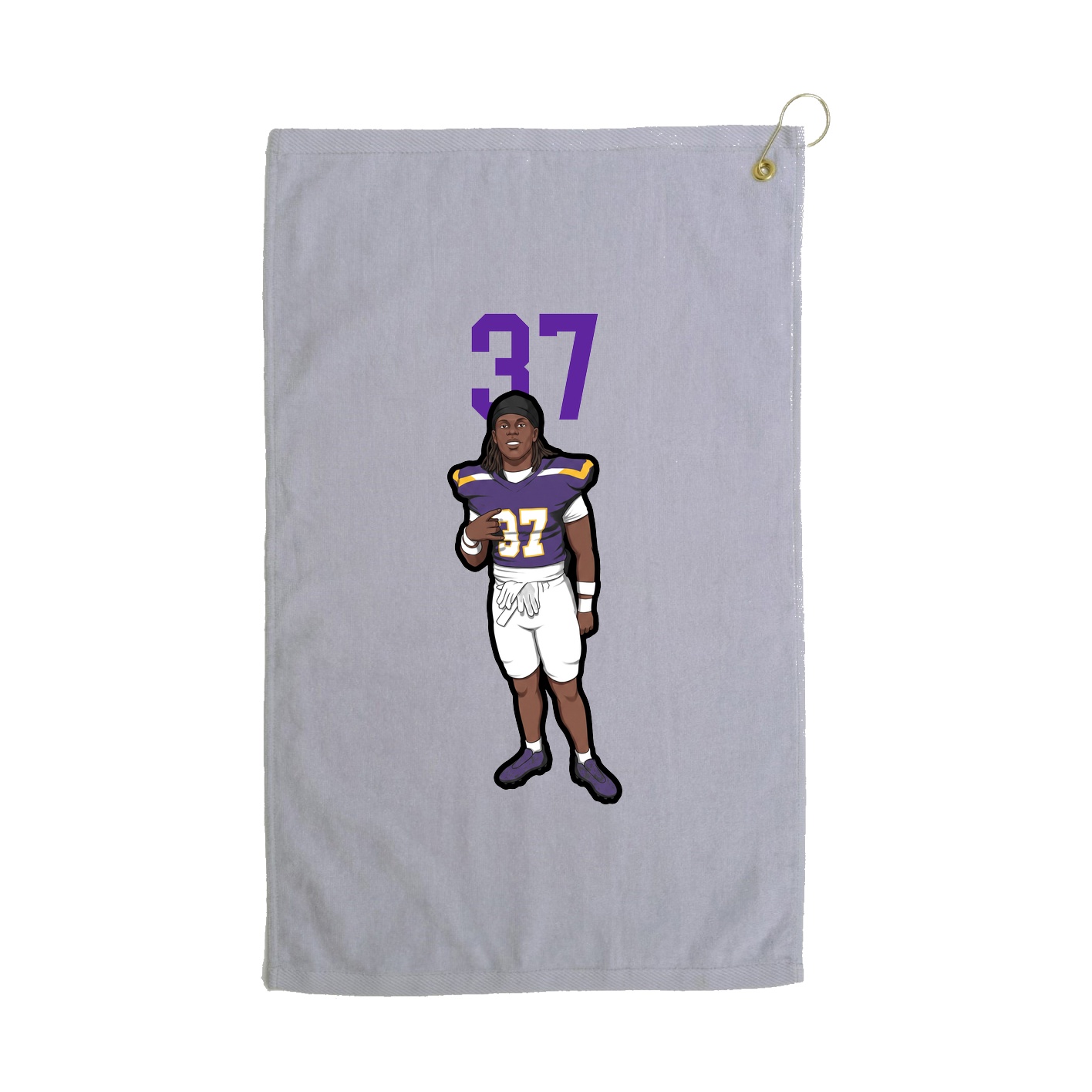 Golf Towel — Number Top in Grey