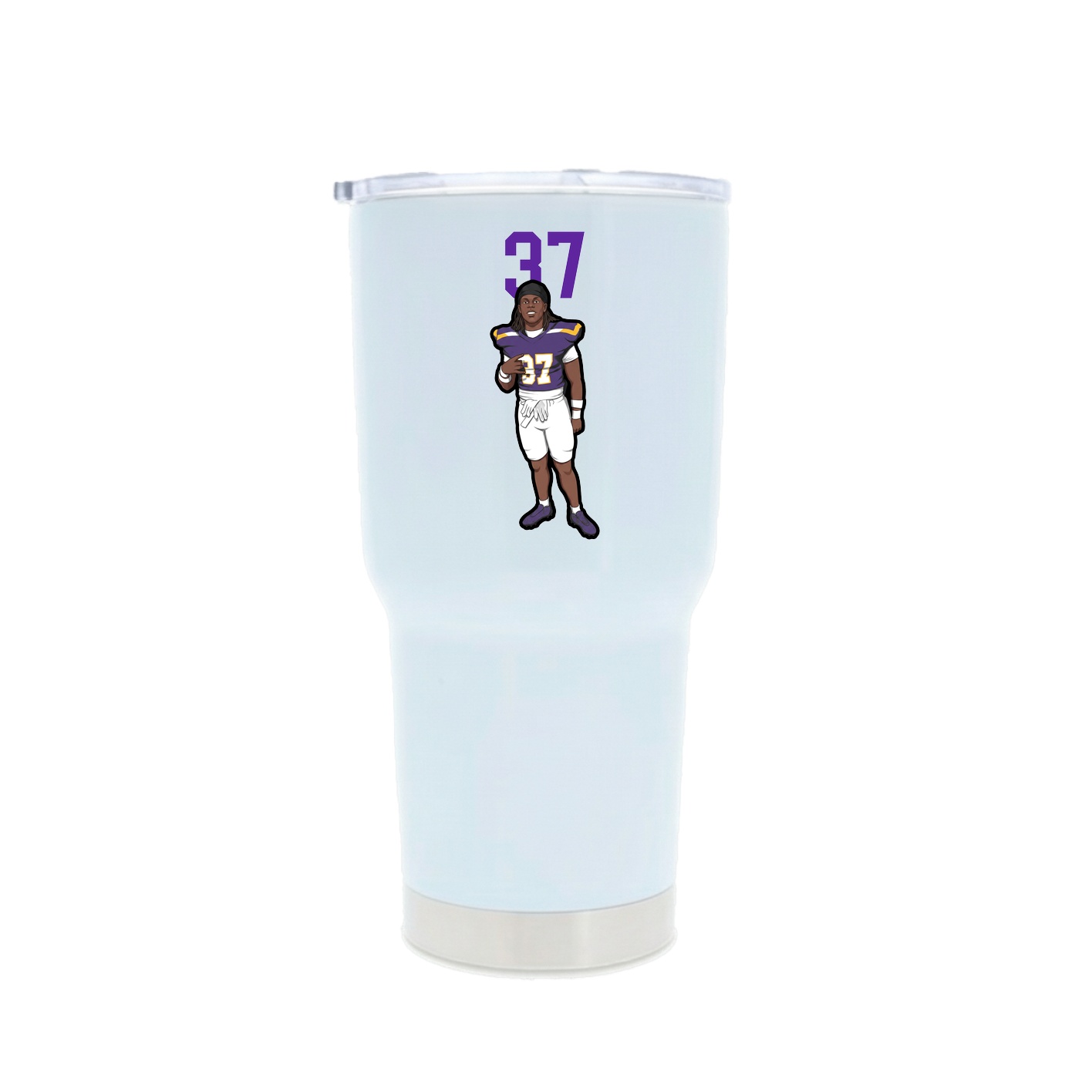 30oz Stainless Steel Tumbler — Number Top in White