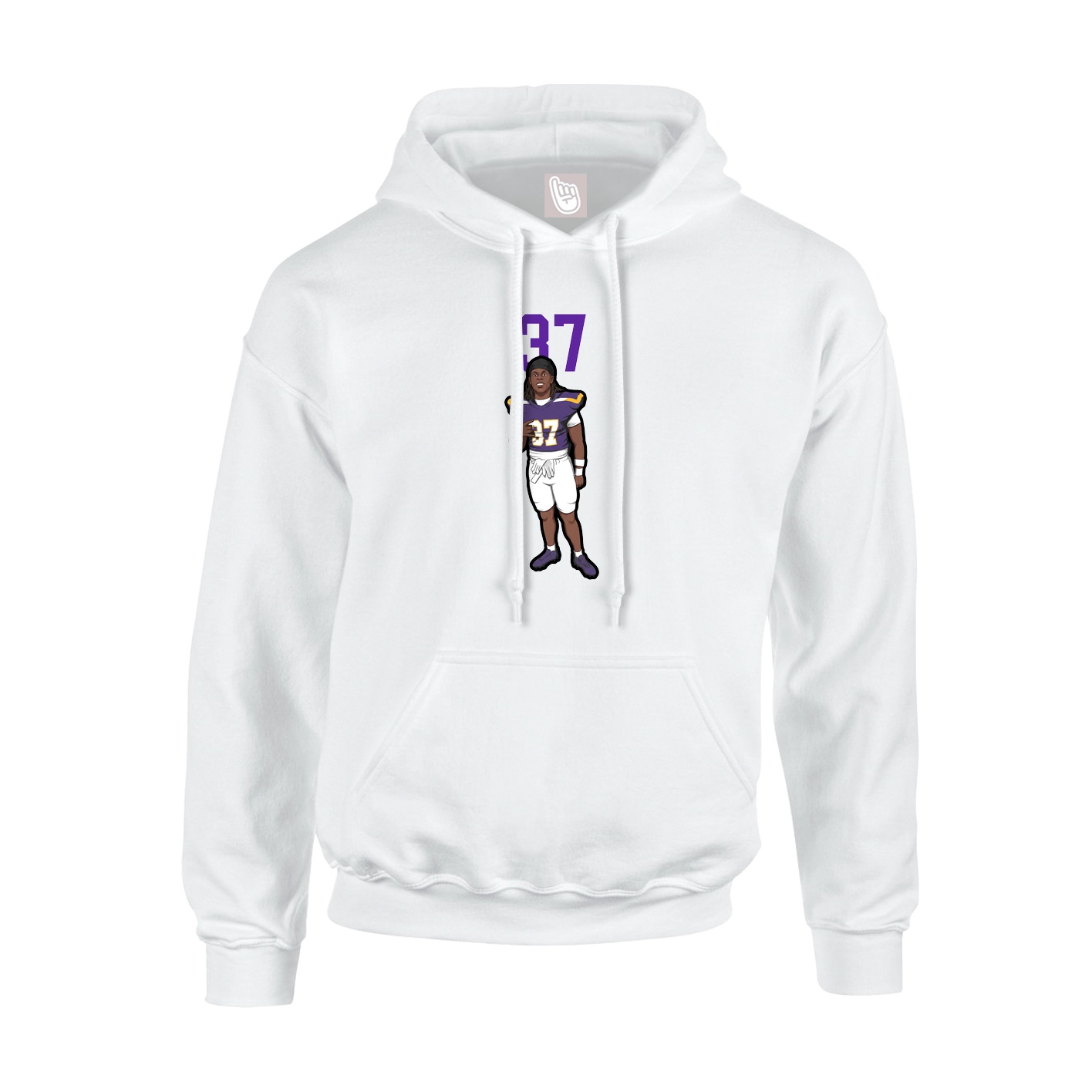 Youth Hoodie — Number Top in White