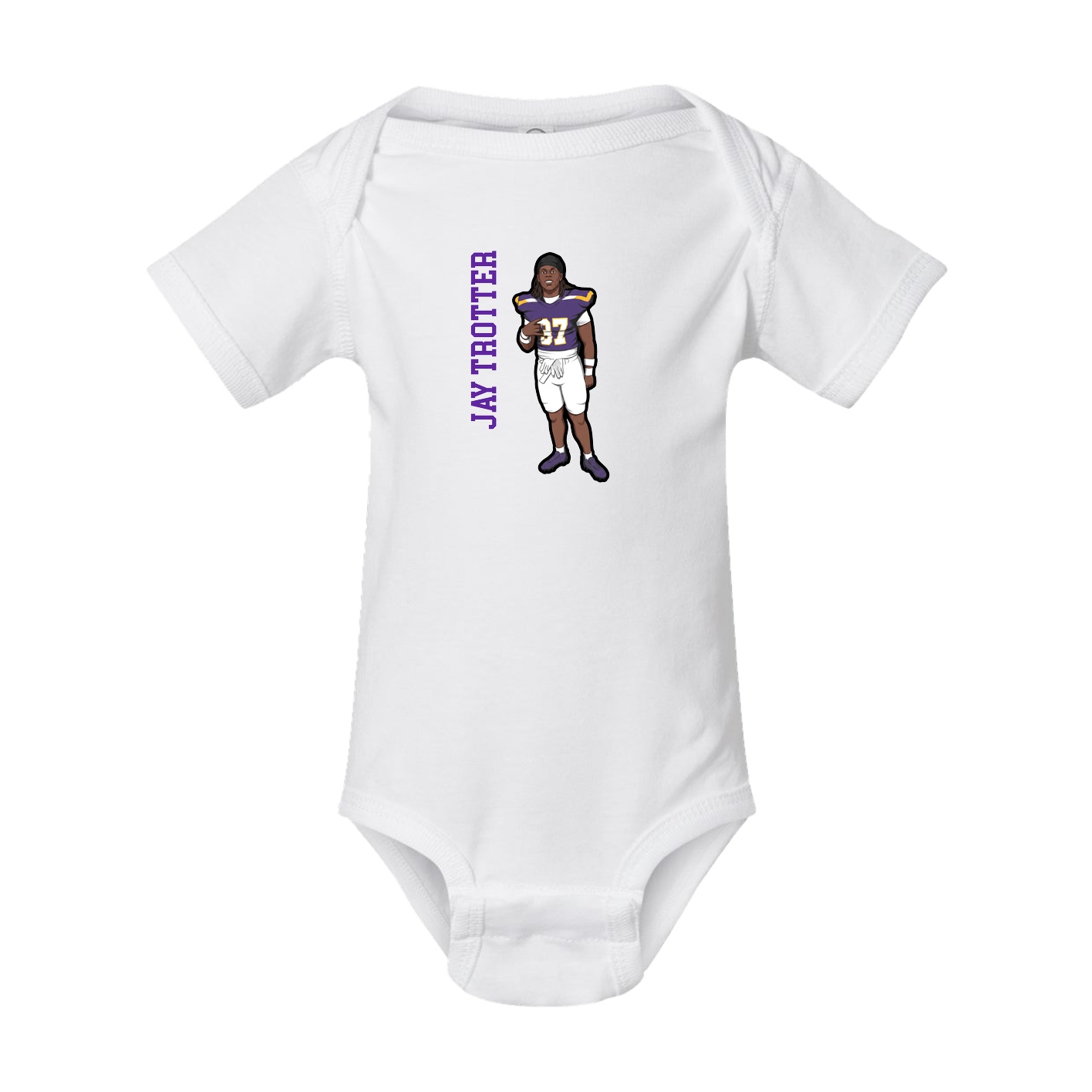 Baby Onesie — Name Vertical in White