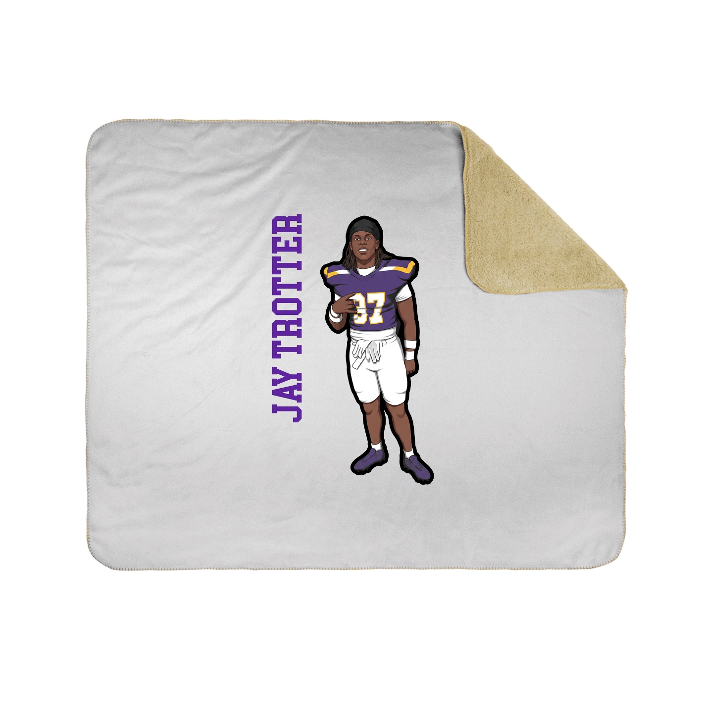 Throw Blanket — Name Vertical in White