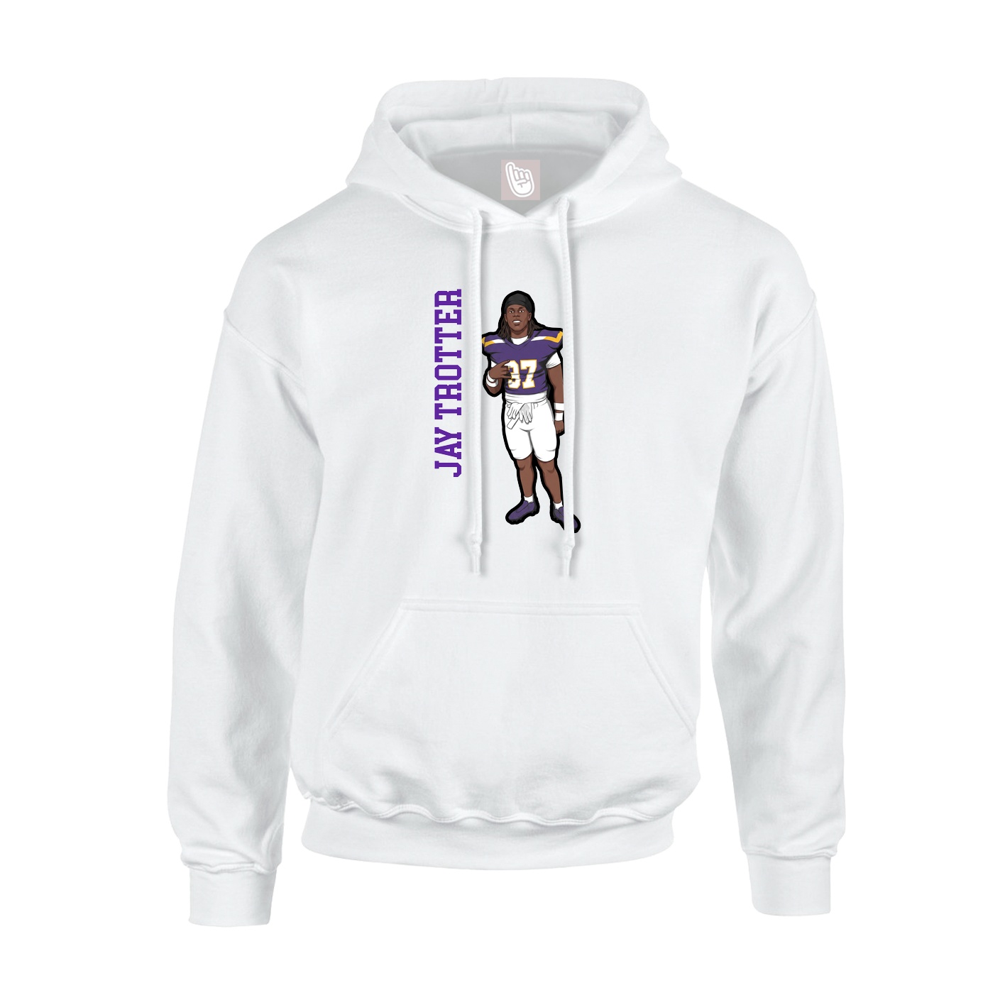 Hoodie — Name Vertical in White