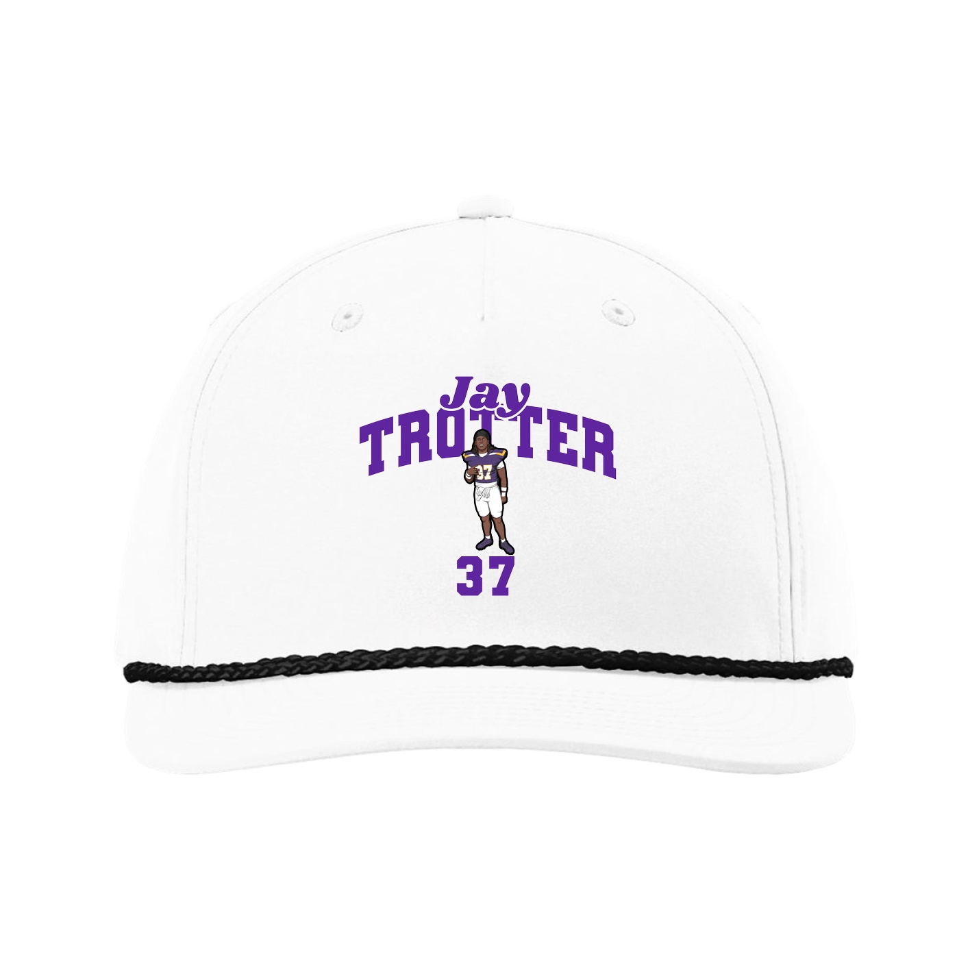 Five-Panel Classic Rope Cap — Signature Arch in White