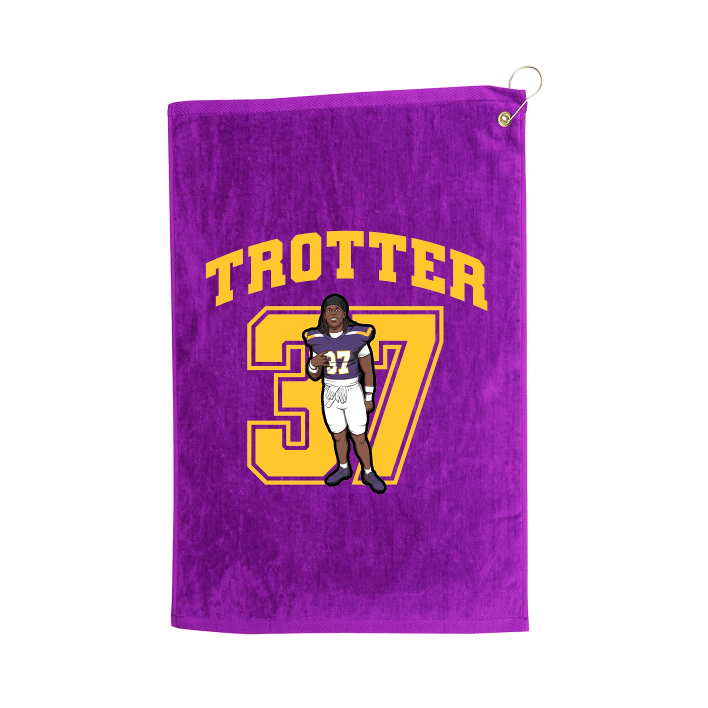 Golf Towel — Number in Purple