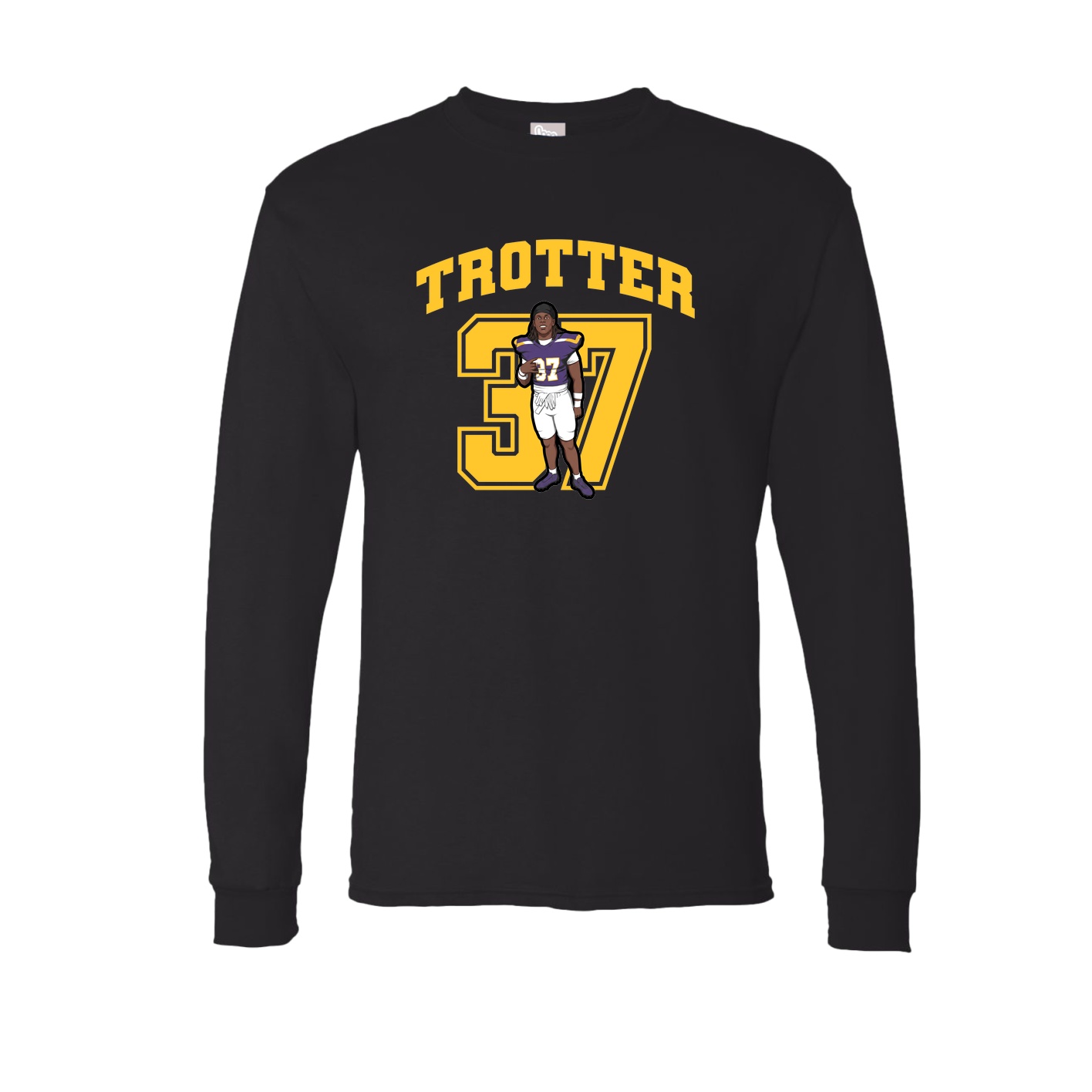 Long Sleeve Tee — Number in Black