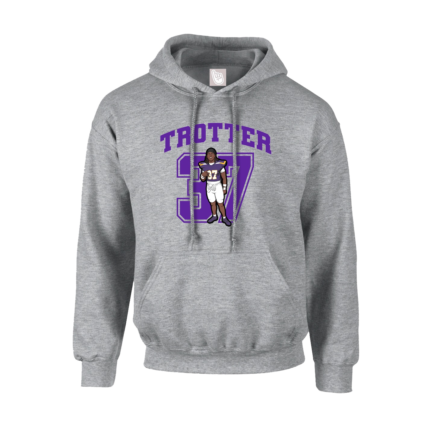 Youth Hoodie — Number in Grey