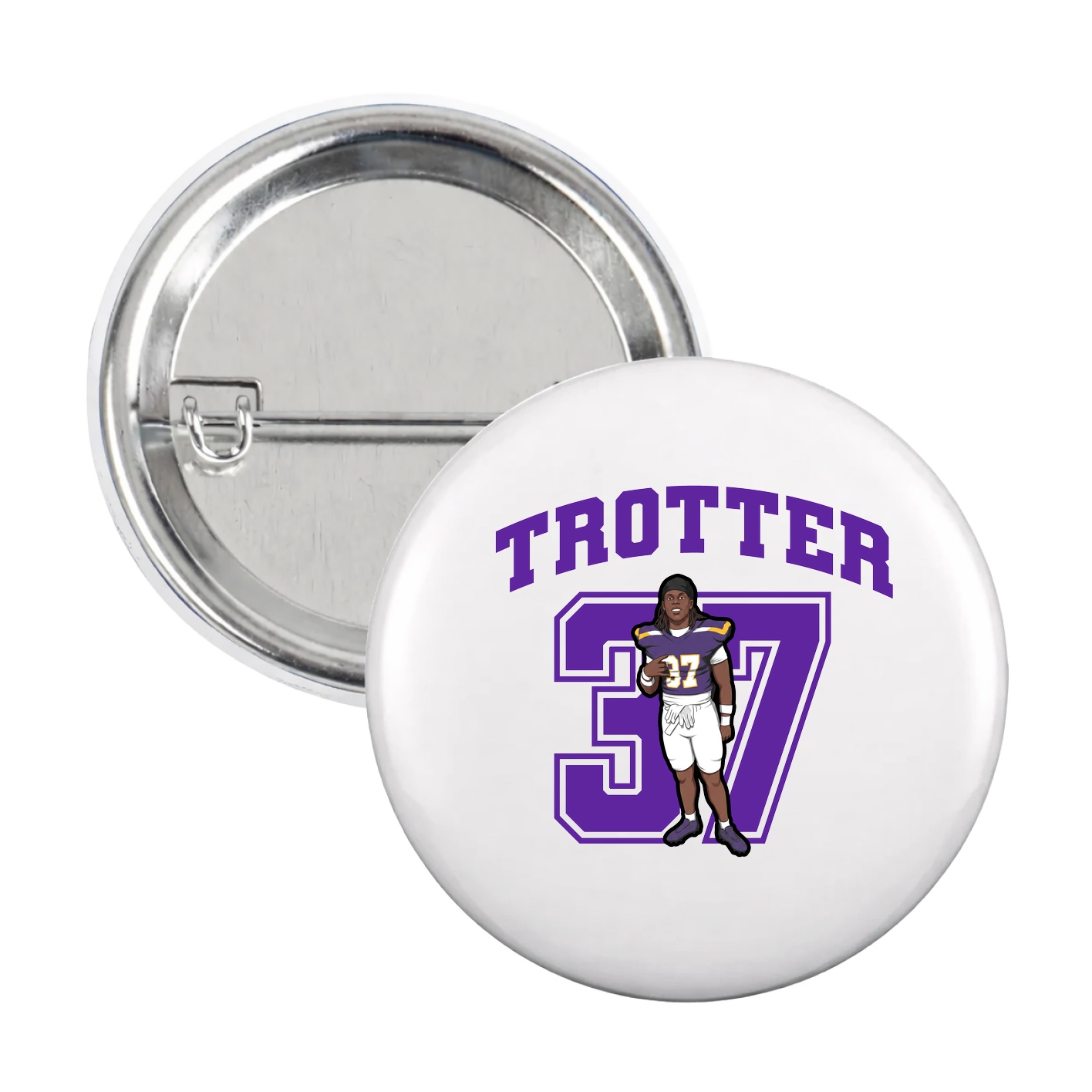 Game Day Button — Number in White