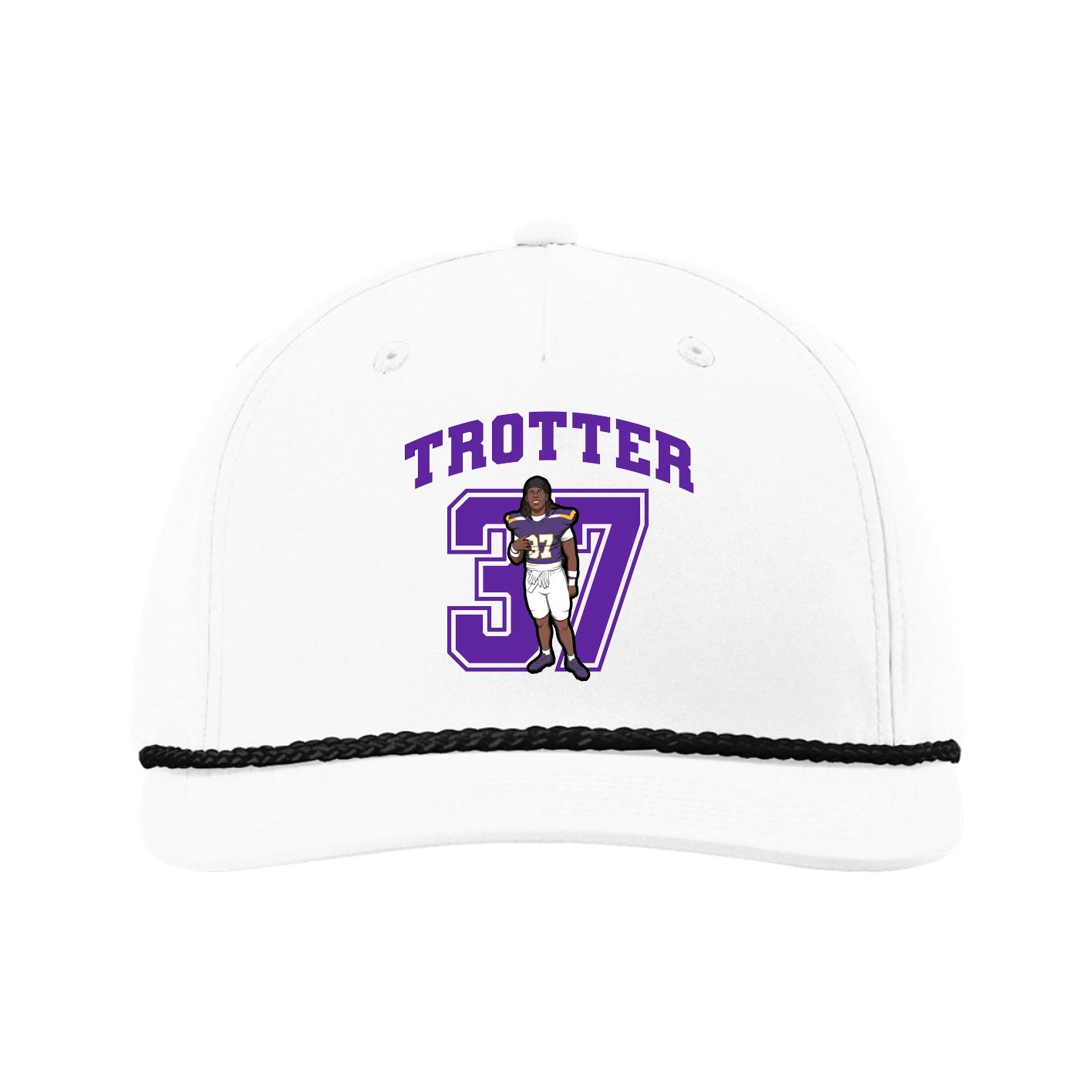 Five-Panel Classic Rope Cap — Number in White