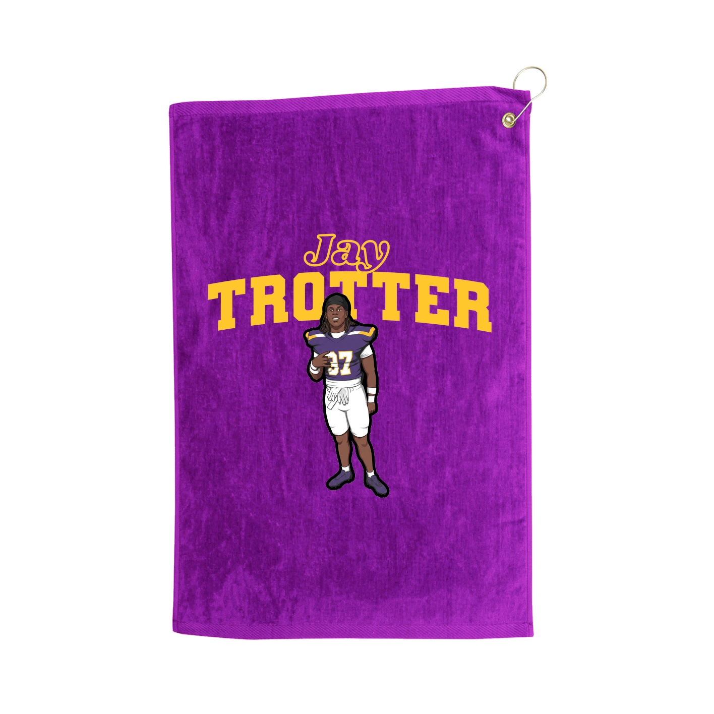 Golf Towel — Name Arch in Purple