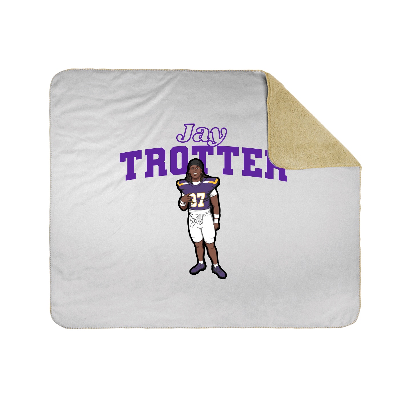 Throw Blanket — Name Arch in White