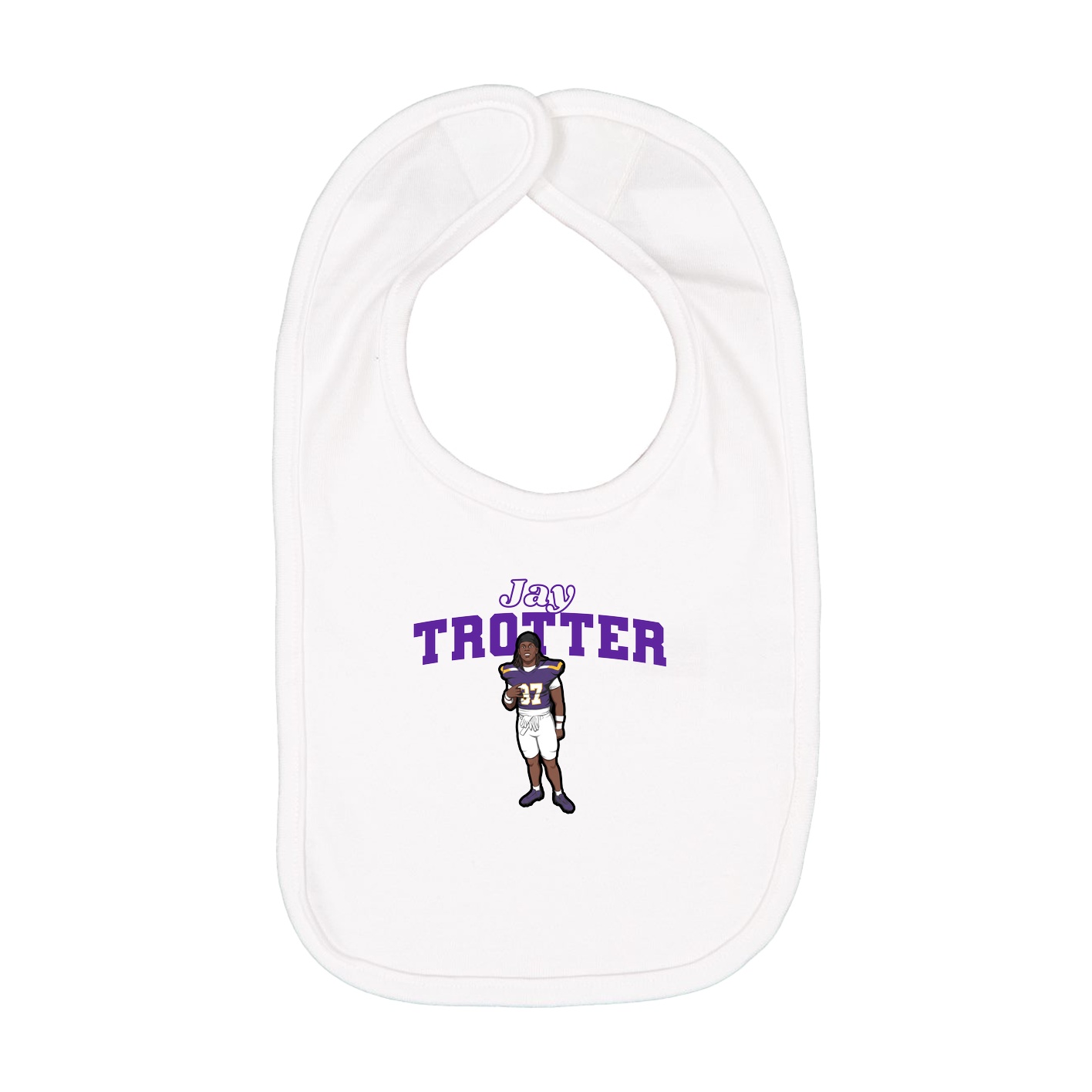 Infant Bib — Name Arch in White