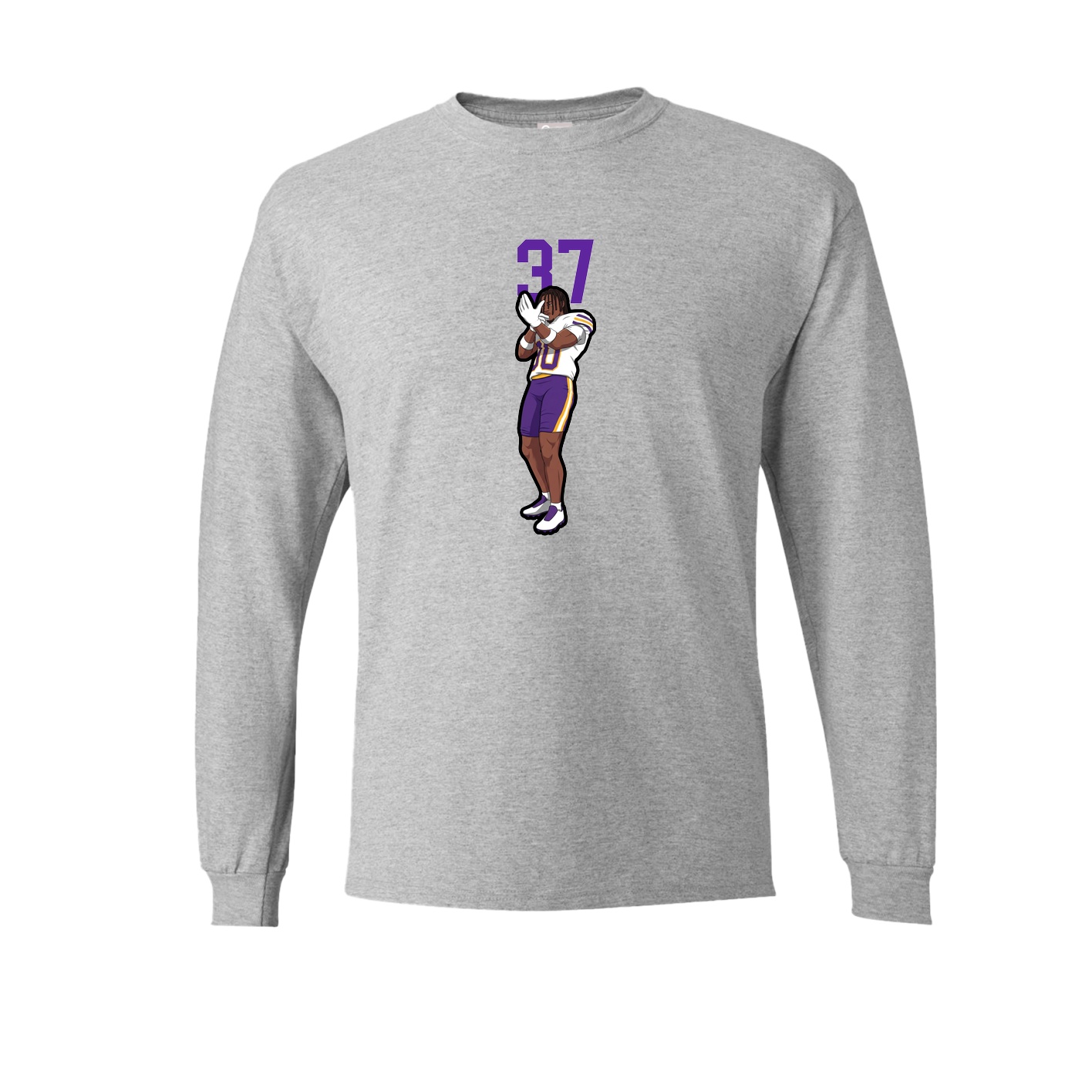 Long Sleeve Tee — Number Top in Grey