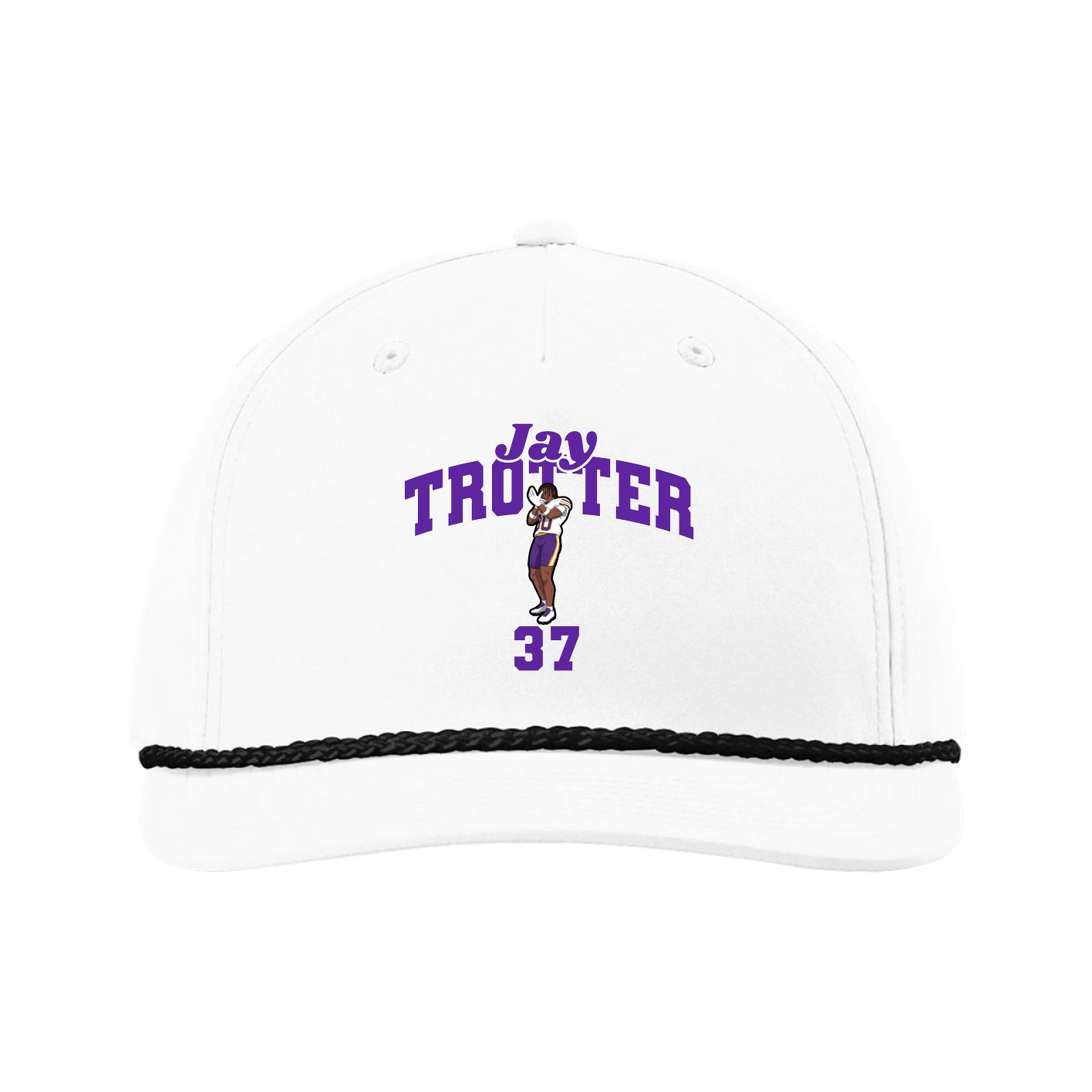 Five-Panel Classic Rope Cap — Signature Arch in White