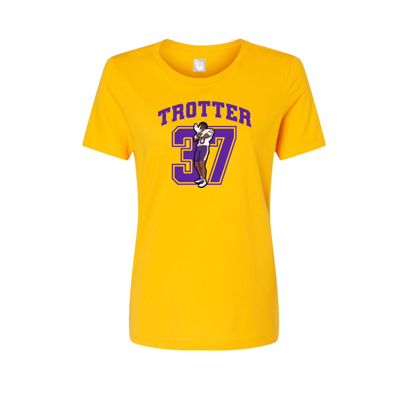 Fitted Women's Tee — Number in Gold
