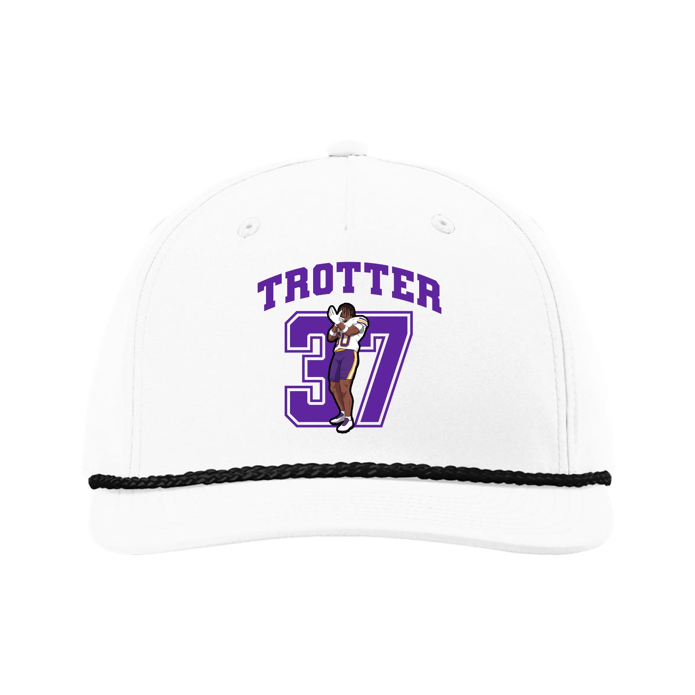 Five-Panel Classic Rope Cap — Number in White