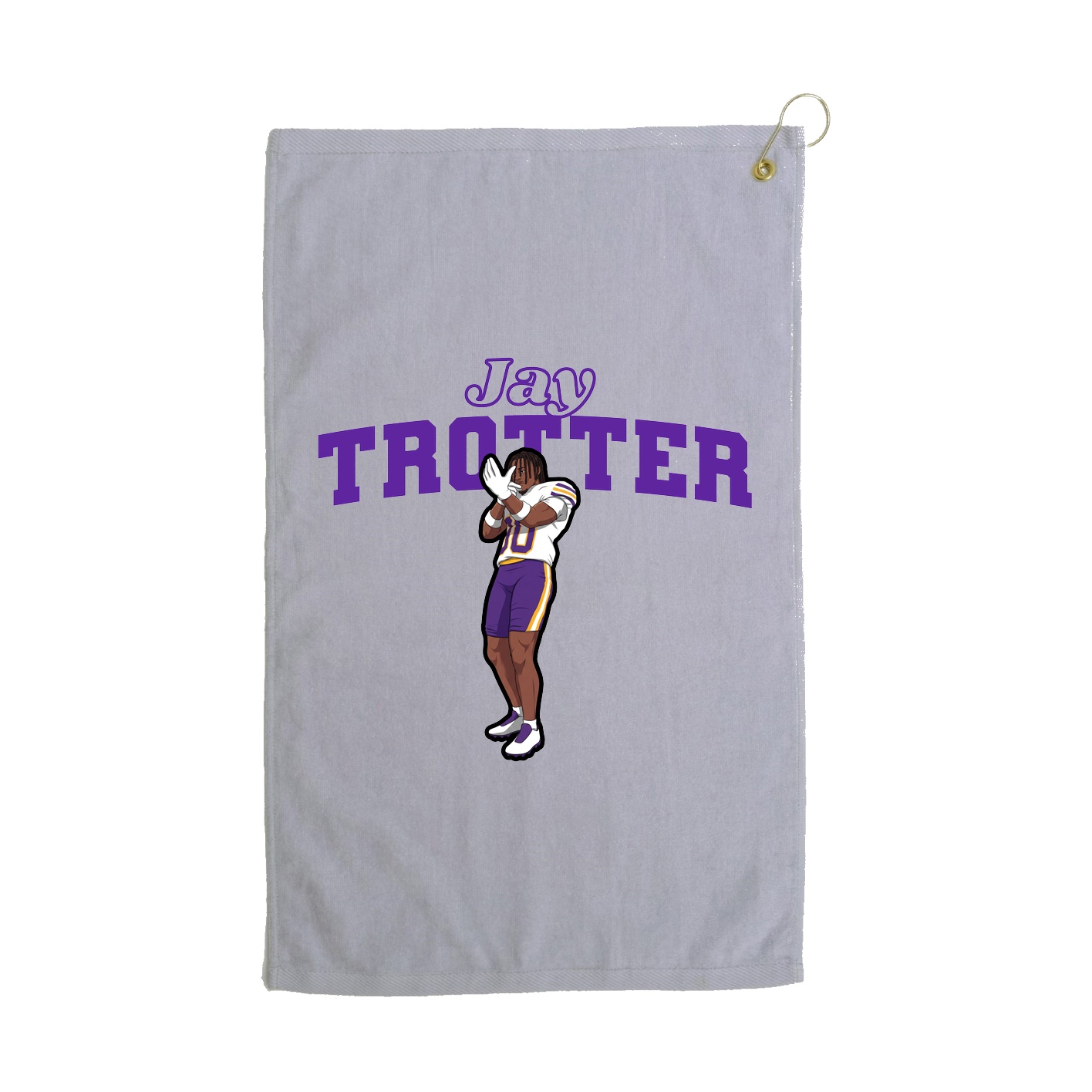 Golf Towel — Name Arch in Grey