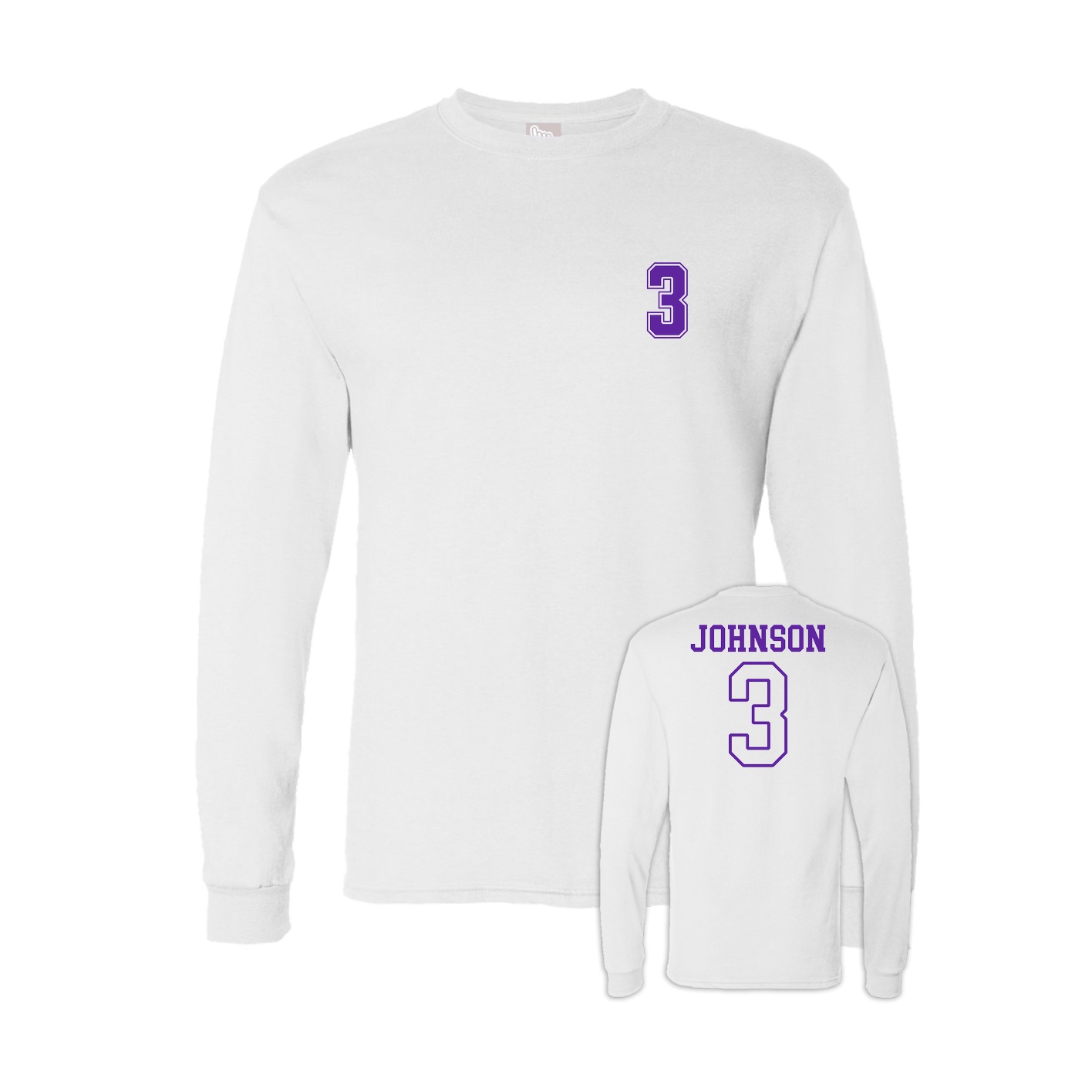 Long Sleeve Tee — Chest Back in White