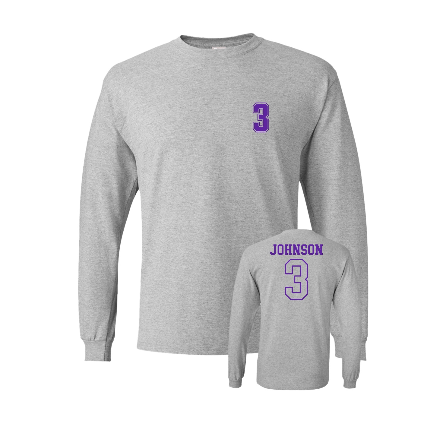 Long Sleeve Tee — Chest Back in Grey