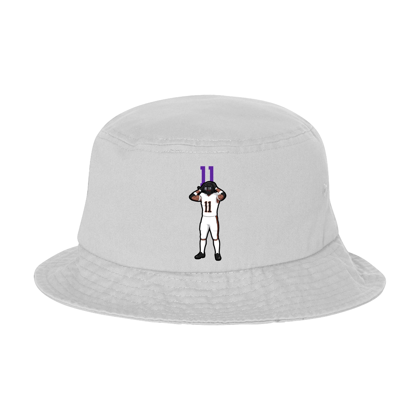 Bucket Cap — Number Top in White