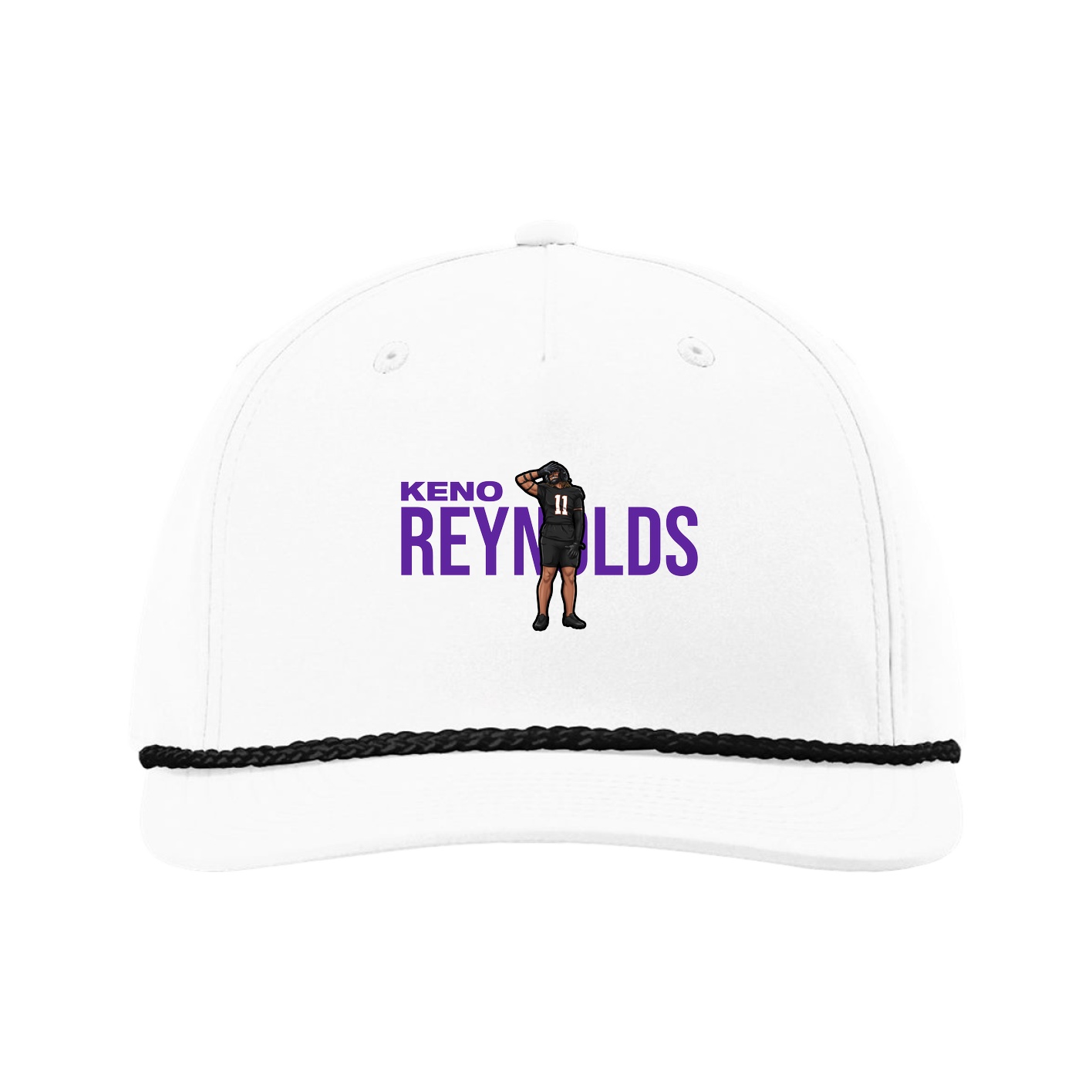 Five-Panel Classic Rope Cap — Player Name in White