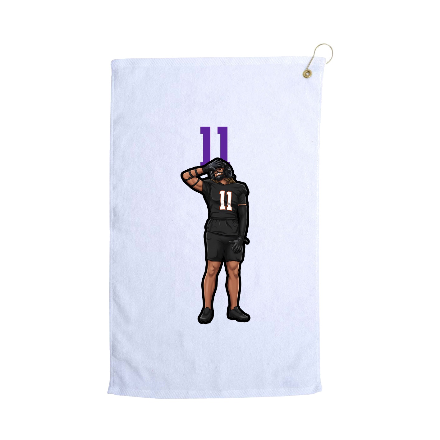 Golf Towel — Number Top in White