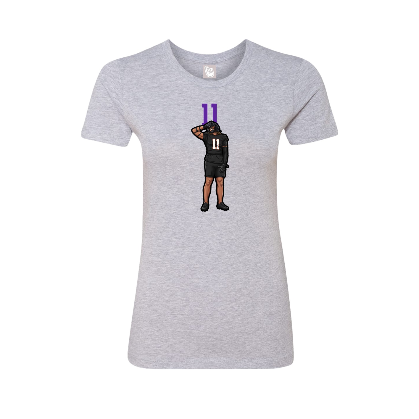 Fitted Women's Tee — Number Top in Grey