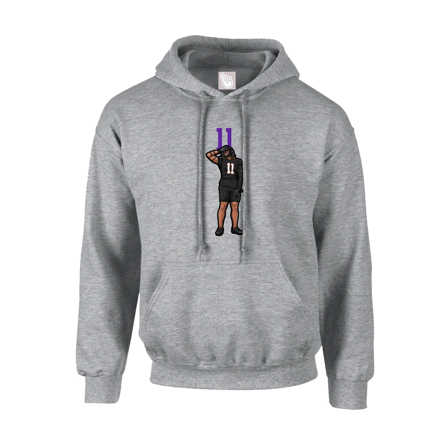 Youth Hoodie — Number Top in Grey
