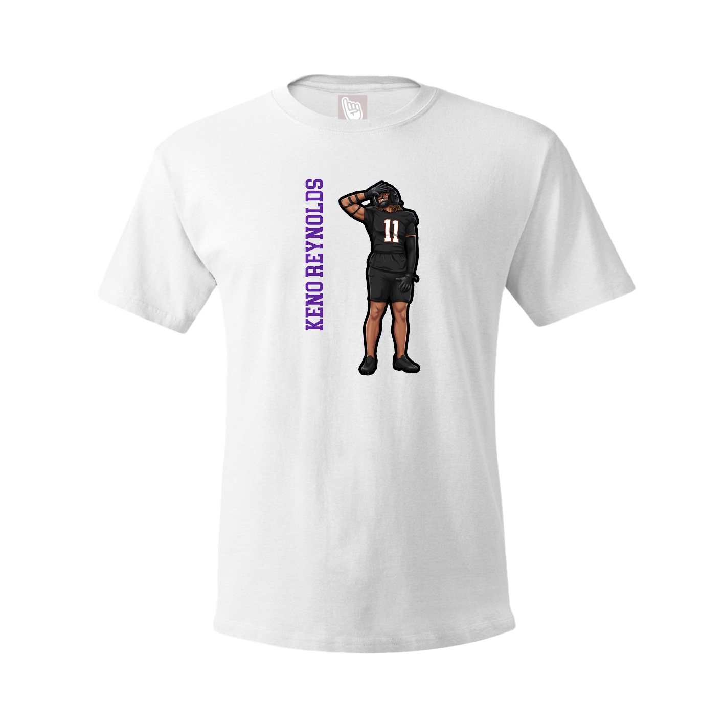 Youth Tee — Name Vertical in White