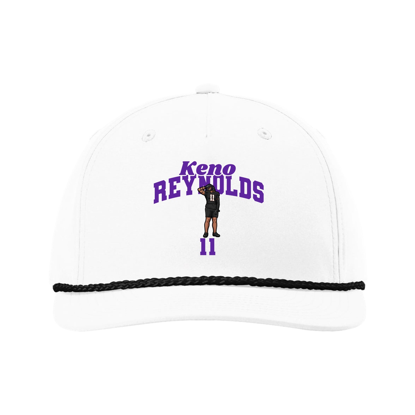 Five-Panel Classic Rope Cap — Signature Arch in White