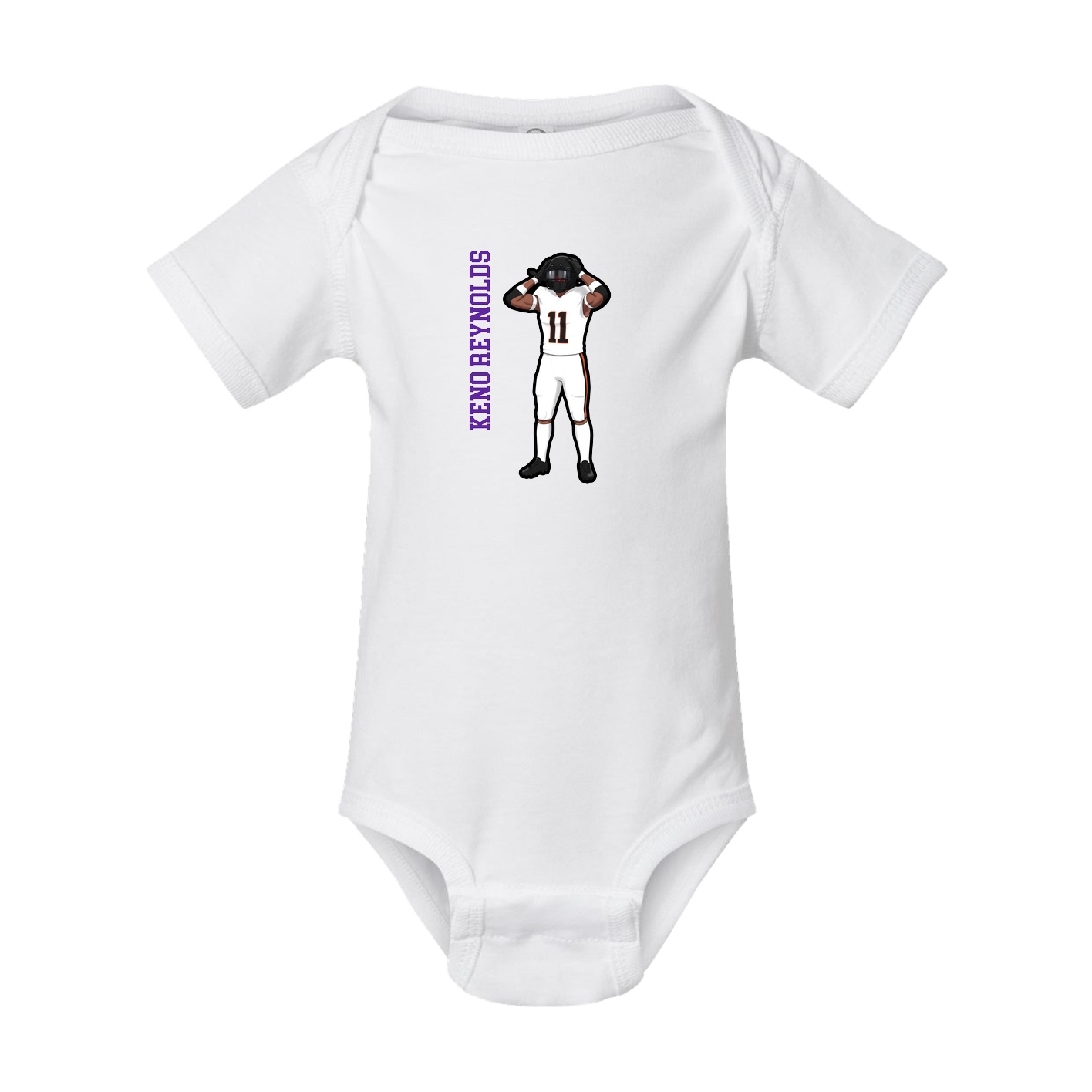 Baby Onesie — Name Vertical in White