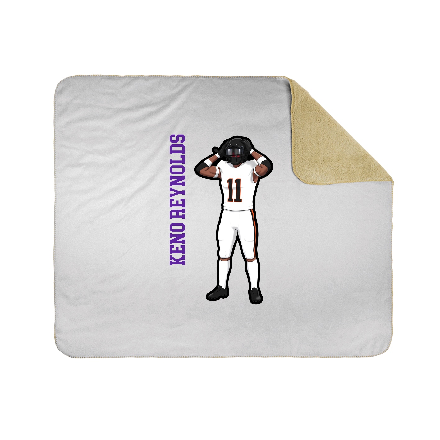 Throw Blanket — Name Vertical in White