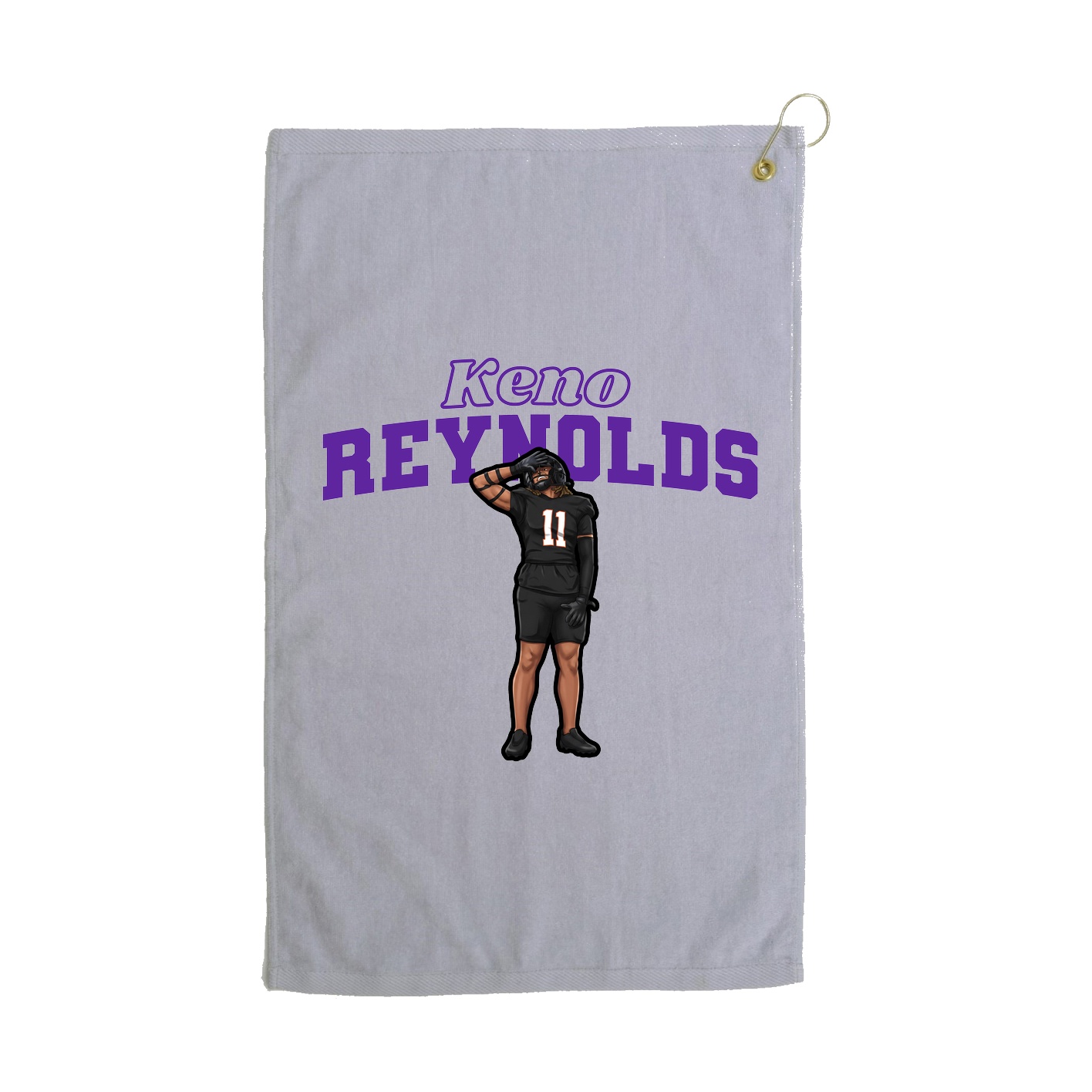 Golf Towel — Name Arch in Grey