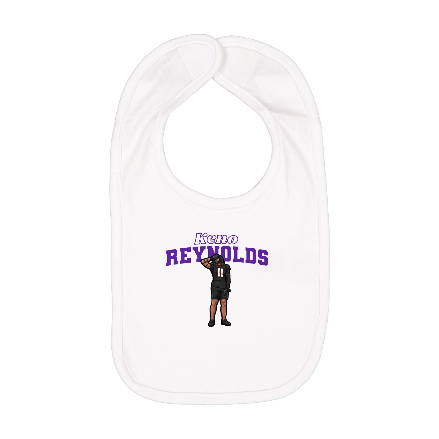 Infant Bib — Name Arch in White