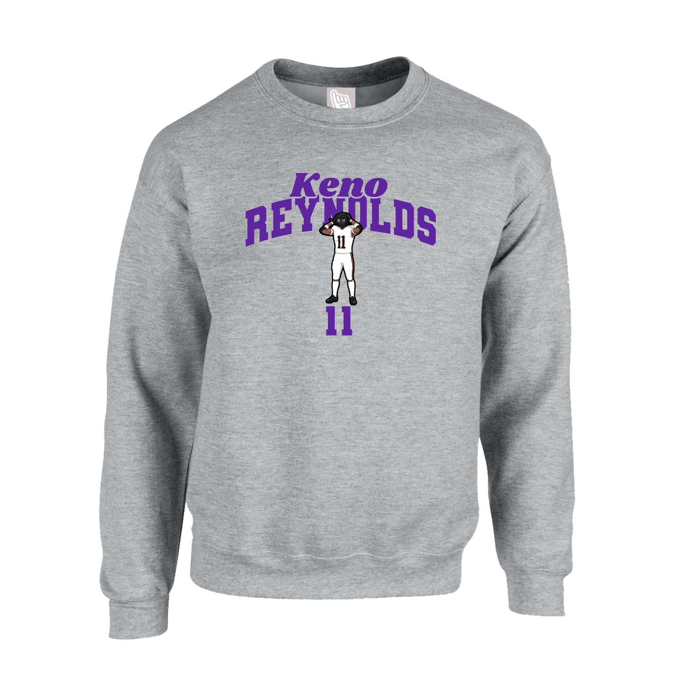 Fleece Crew — Signature Arch in Grey