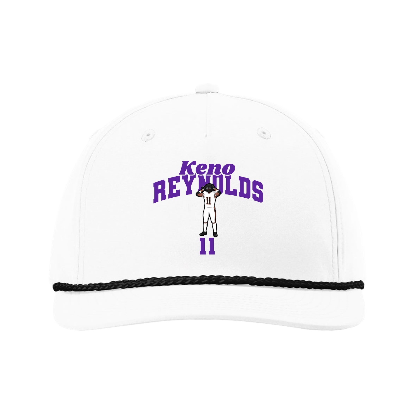 Five-Panel Classic Rope Cap — Signature Arch in White