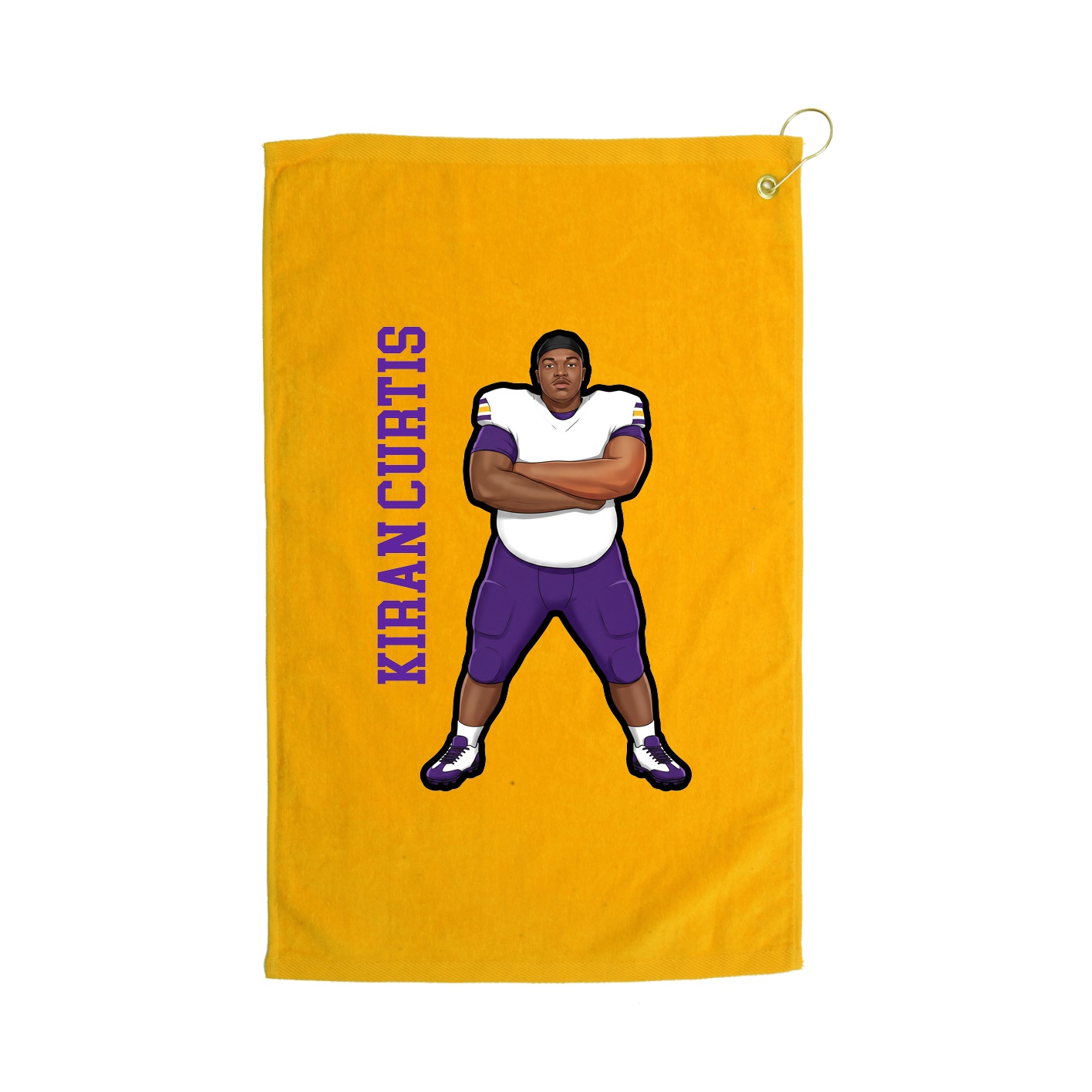 Golf Towel — Name Vertical in Gold