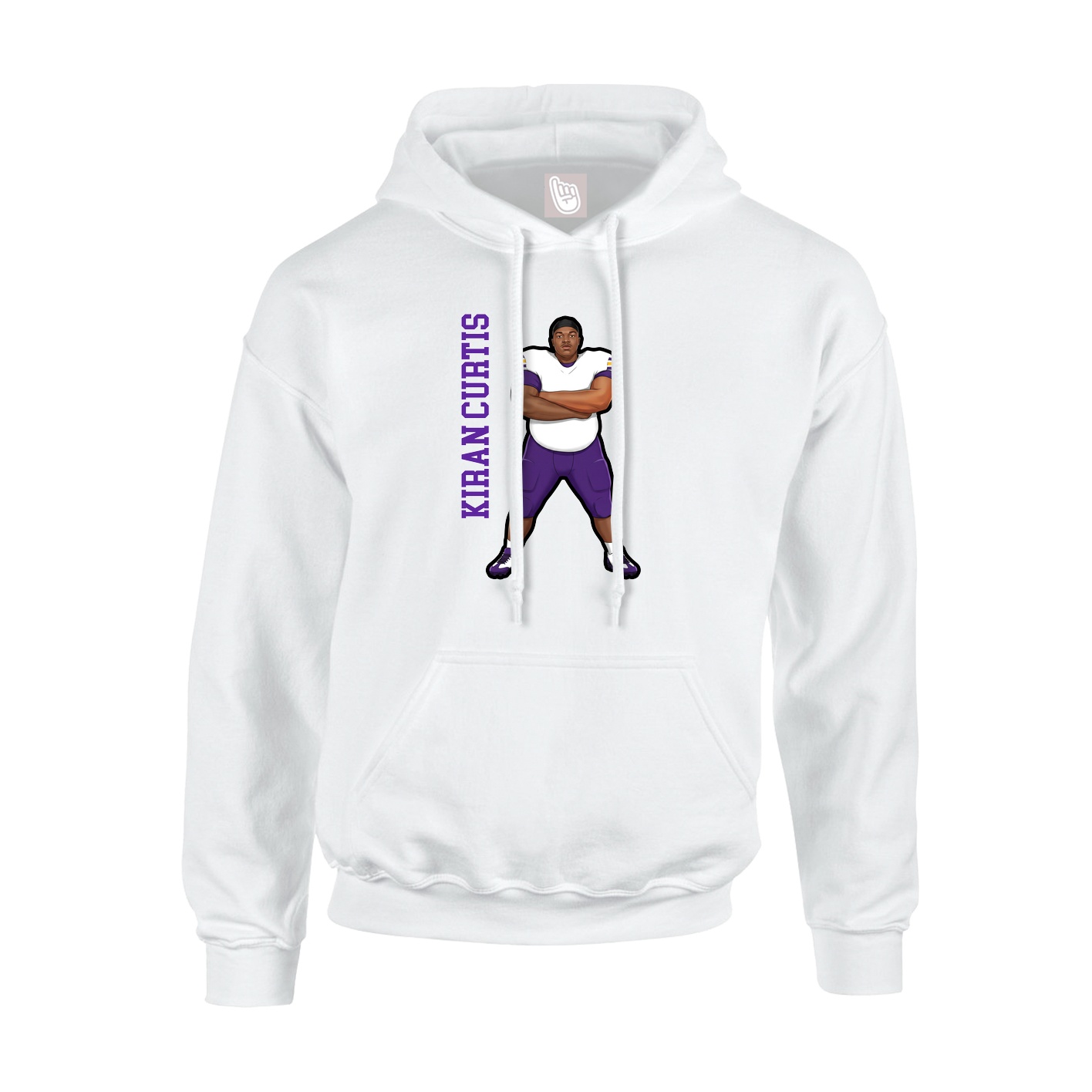 Youth Hoodie — Name Vertical in White