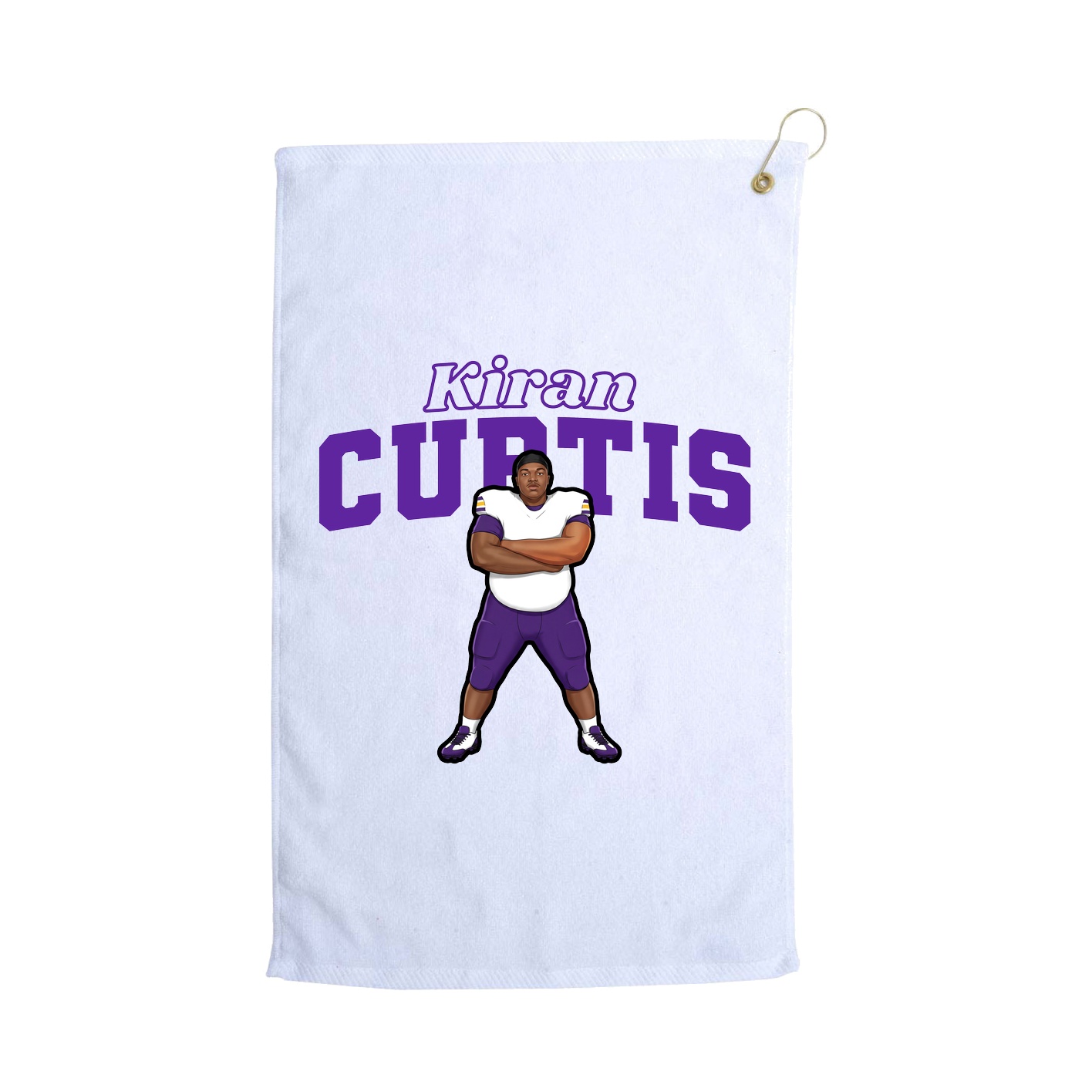 Golf Towel — Name Arch in White
