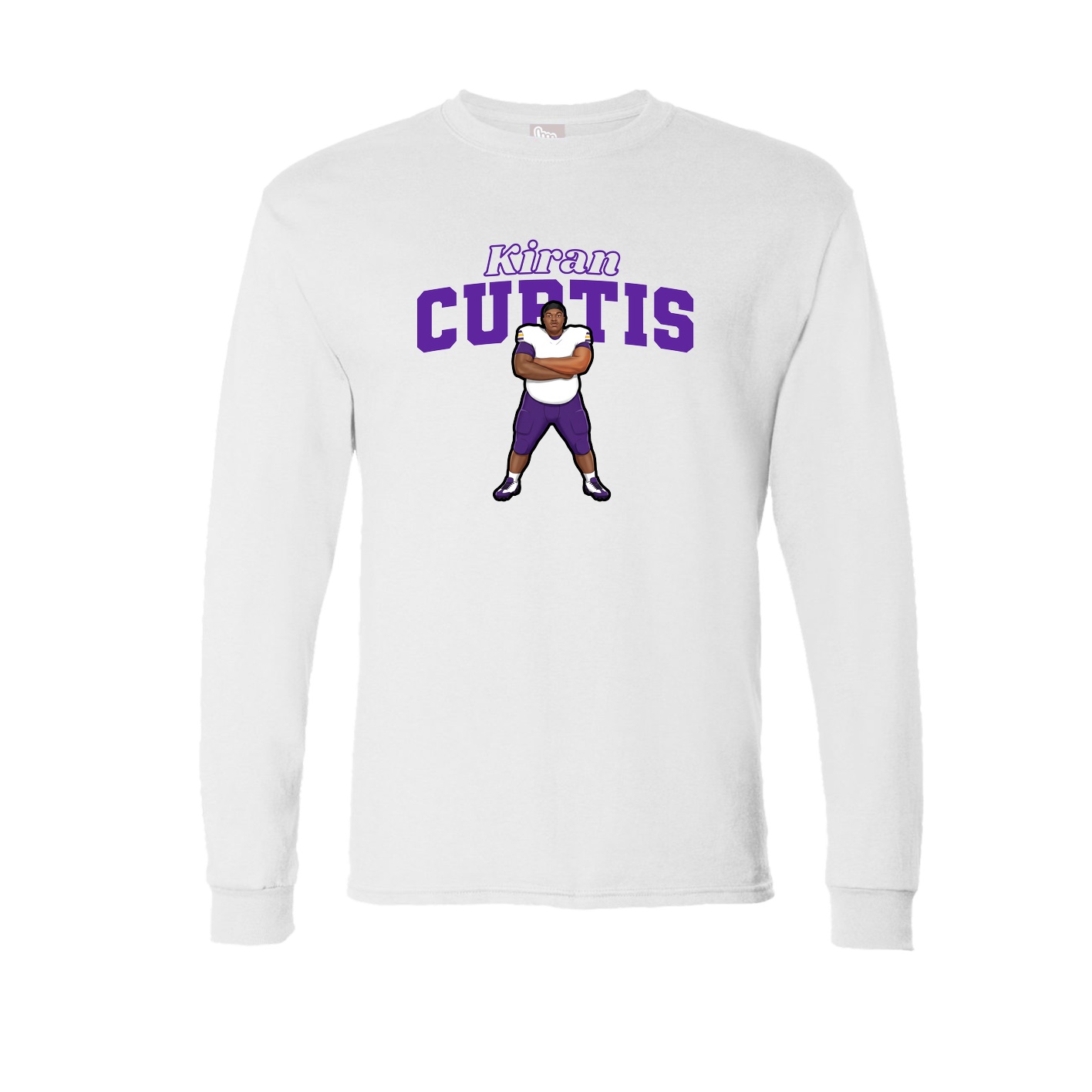 Long Sleeve Tee — Name Arch in White