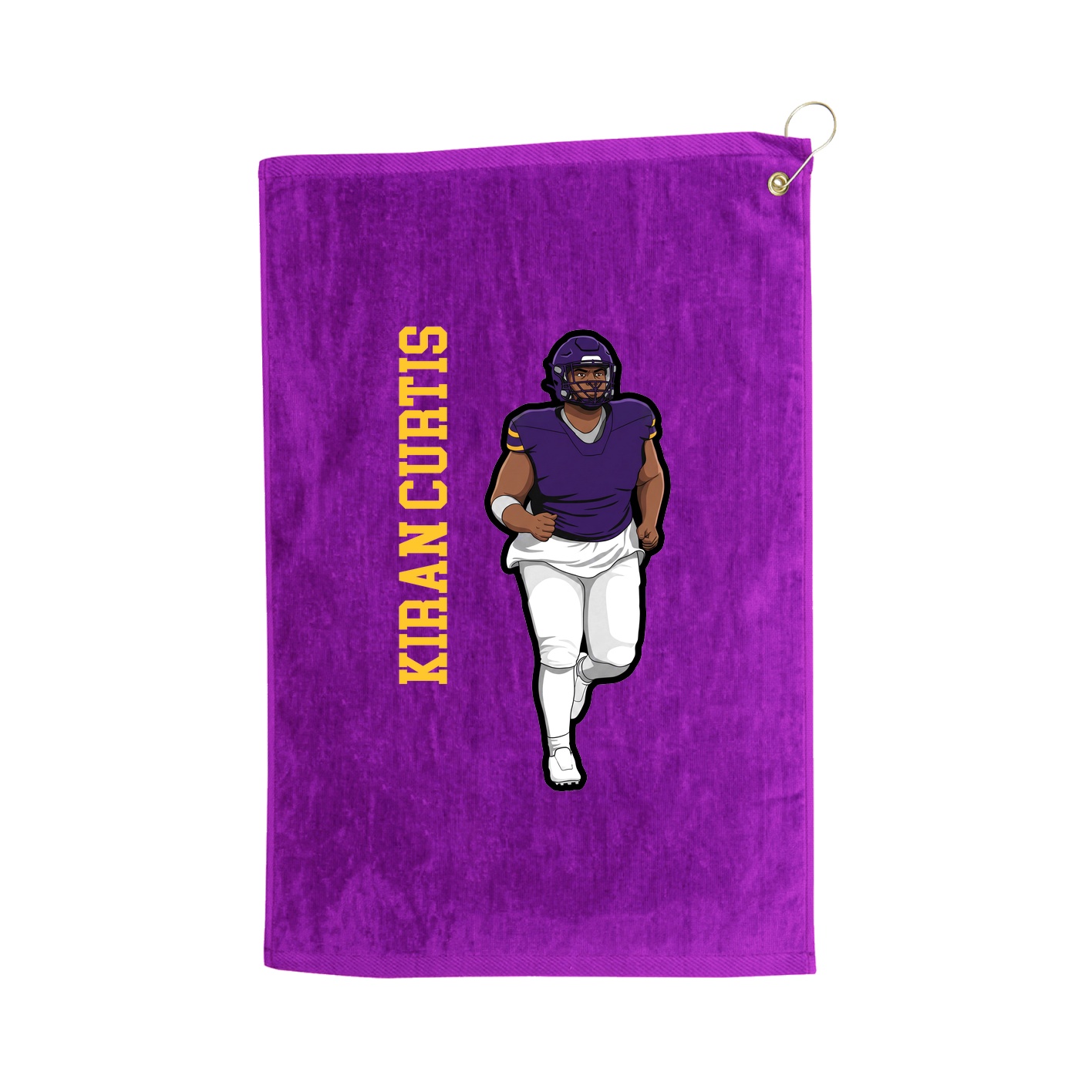 Golf Towel — Name Vertical in Purple