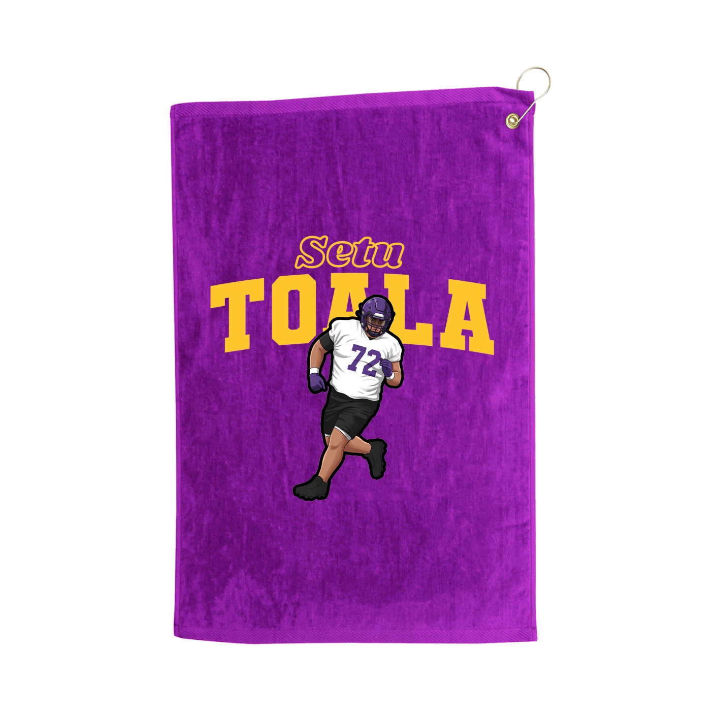 Golf Towel — Name Arch in Purple