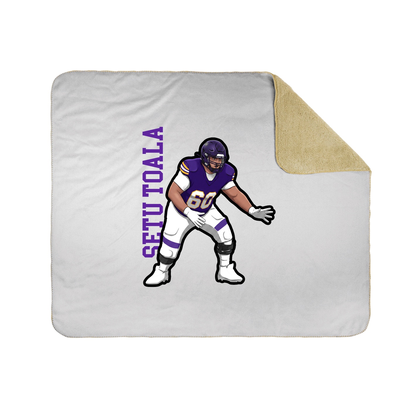 Throw Blanket — Name Vertical in White