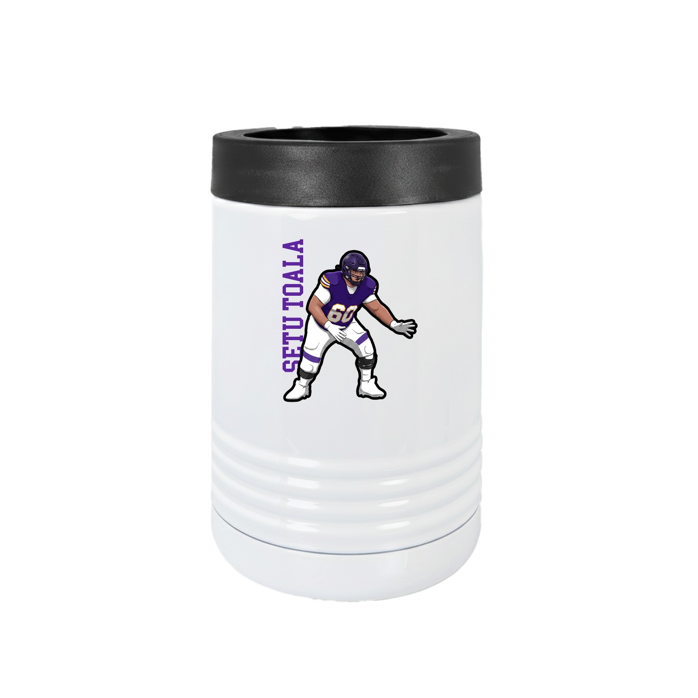Beverage Holder — Name Vertical in White