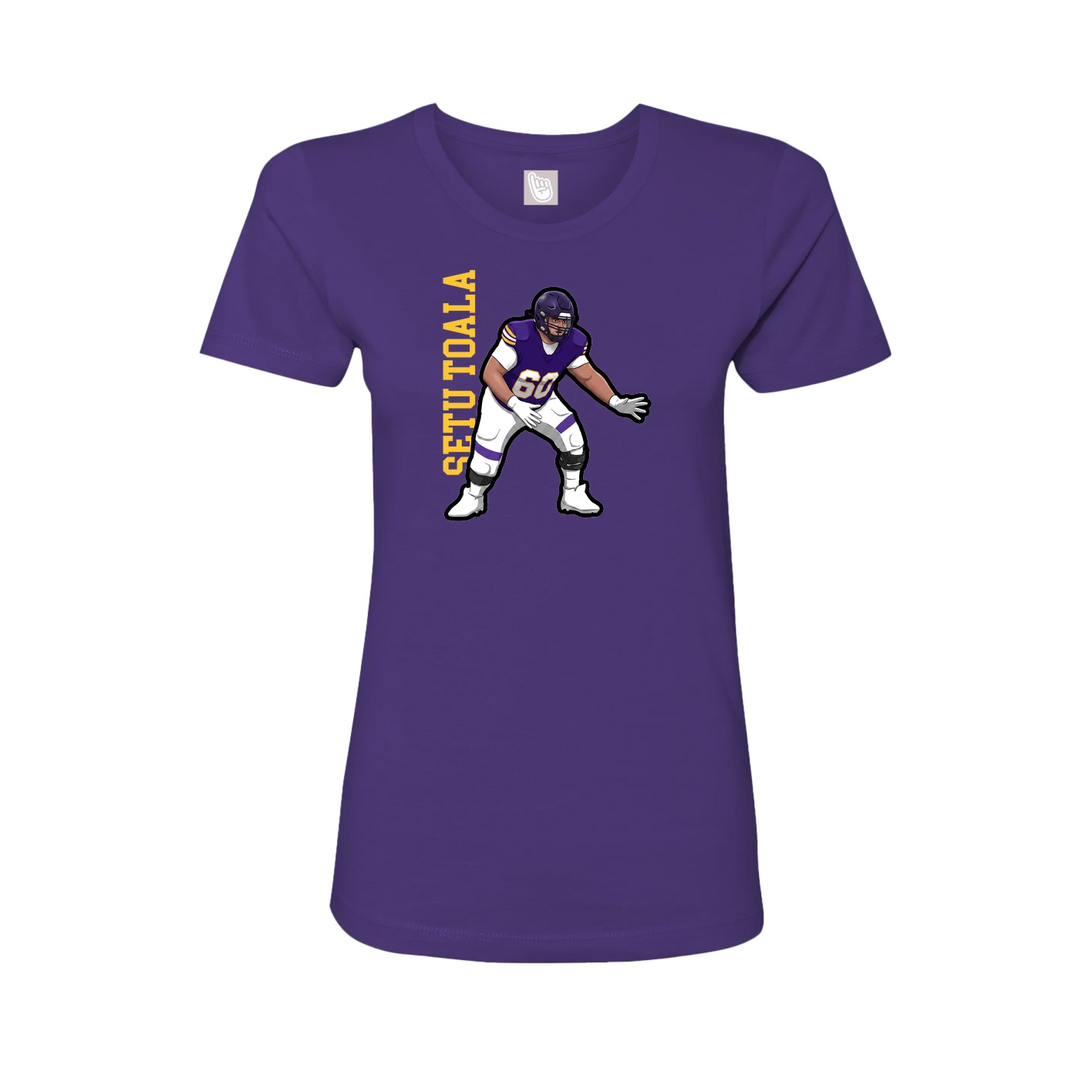 Fitted Women's Tee — Name Vertical in Purple