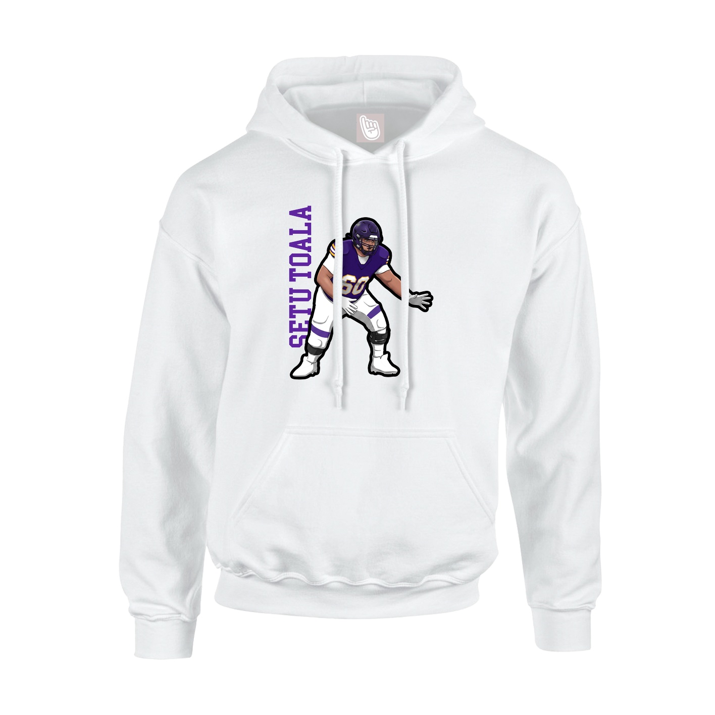 Hoodie — Name Vertical in White